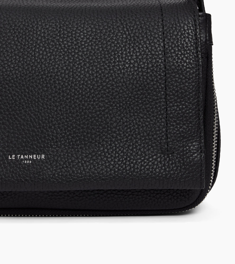 Le Tanneur Aurore petit sac bandoulière cuir grainé noir
