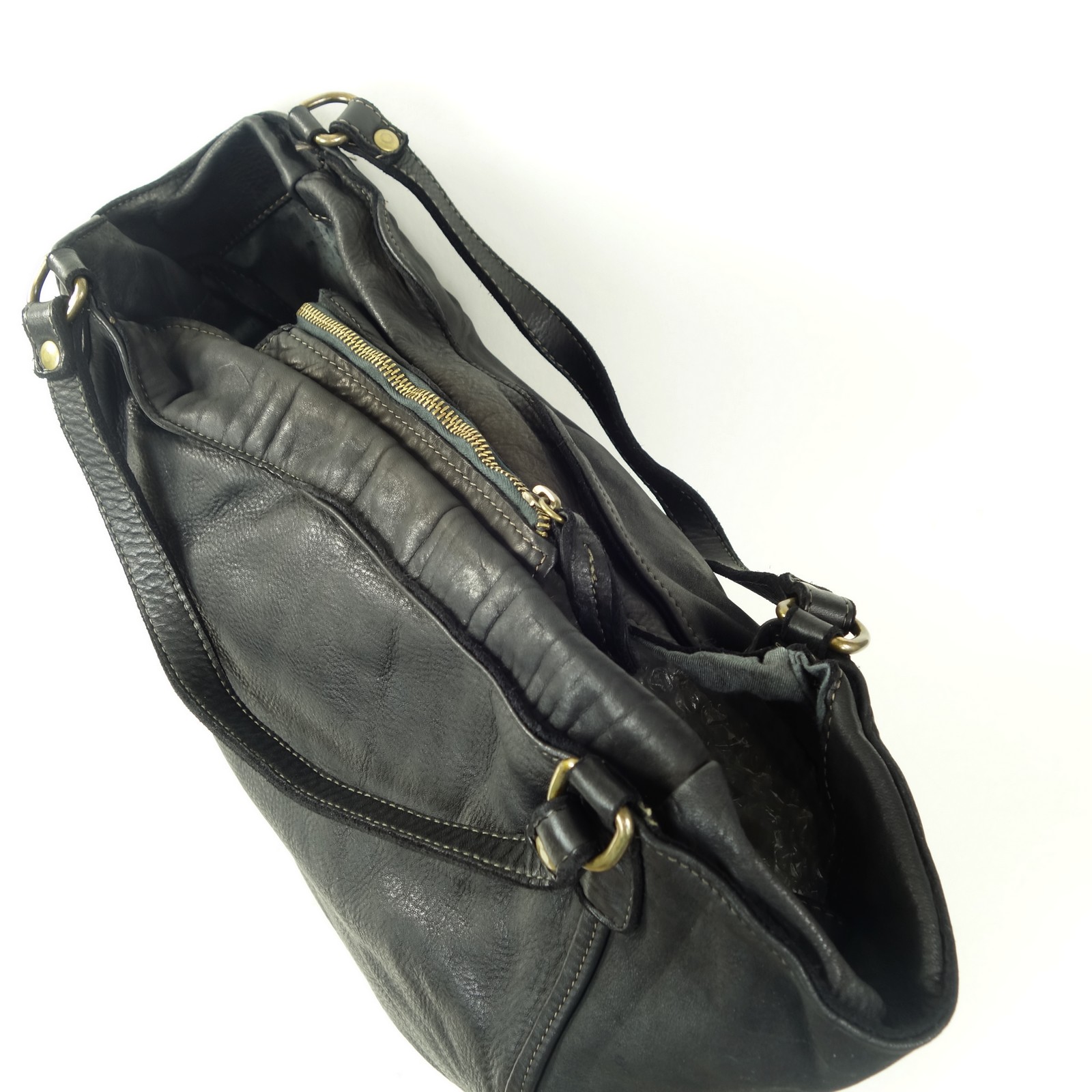Collection Esprit Cuir Davy cabas cuir noir vintage A4