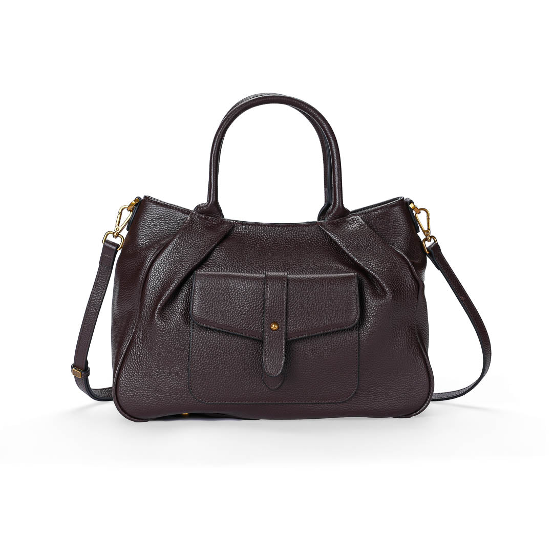 MAC ALYSTER ODALIA Sac à main cuir Marron Chocolat grainé