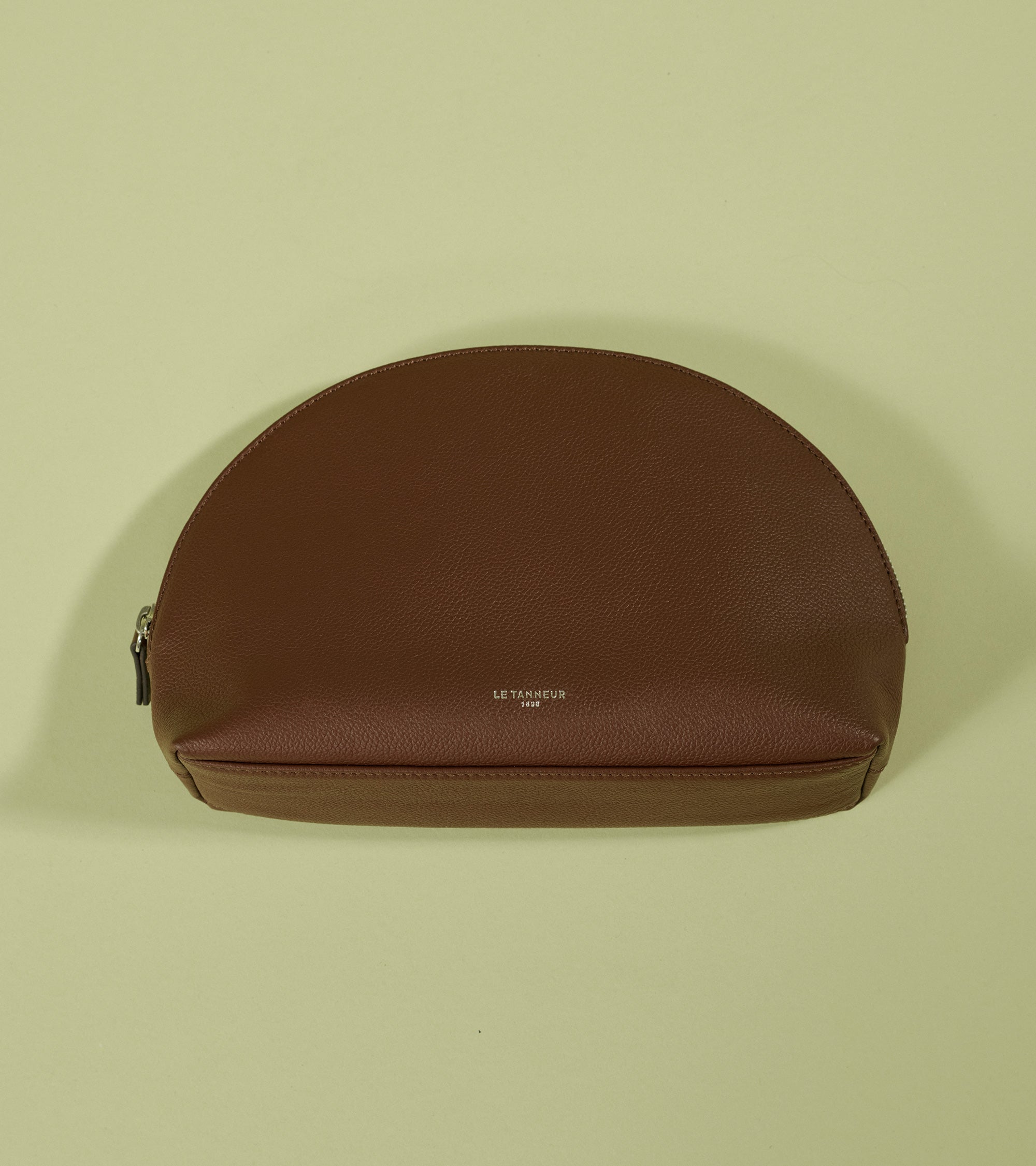 Le Tanneur trousse toilette cuir grainé demi-lune