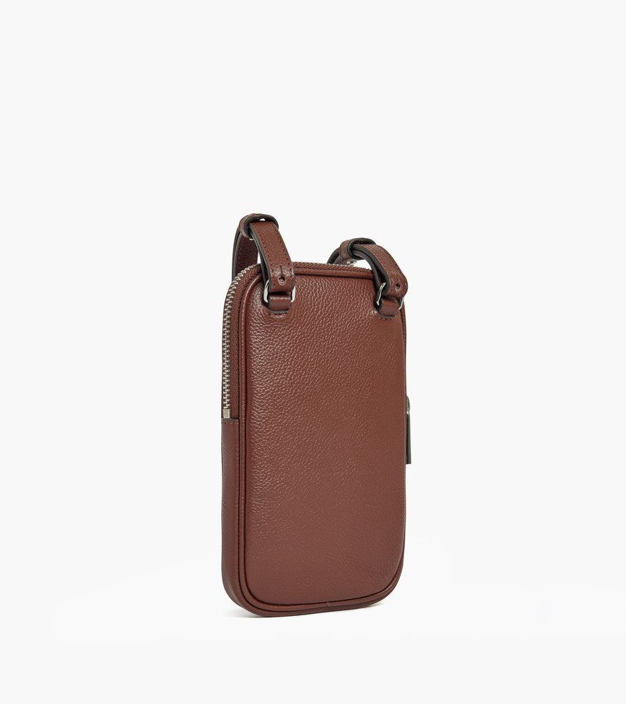 Le Tanneur étui téléphone cuir zippé anti-RFID