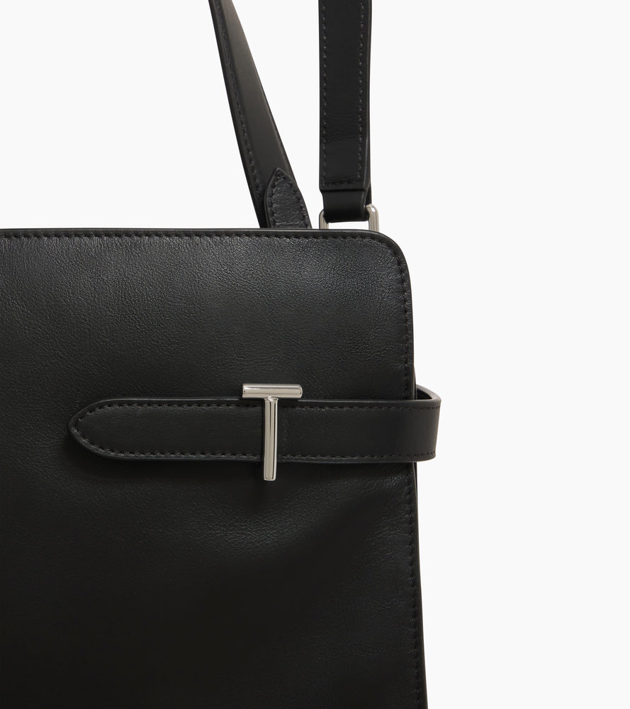 Le Tanneur Emie sac épaule cuir noir grand modèle