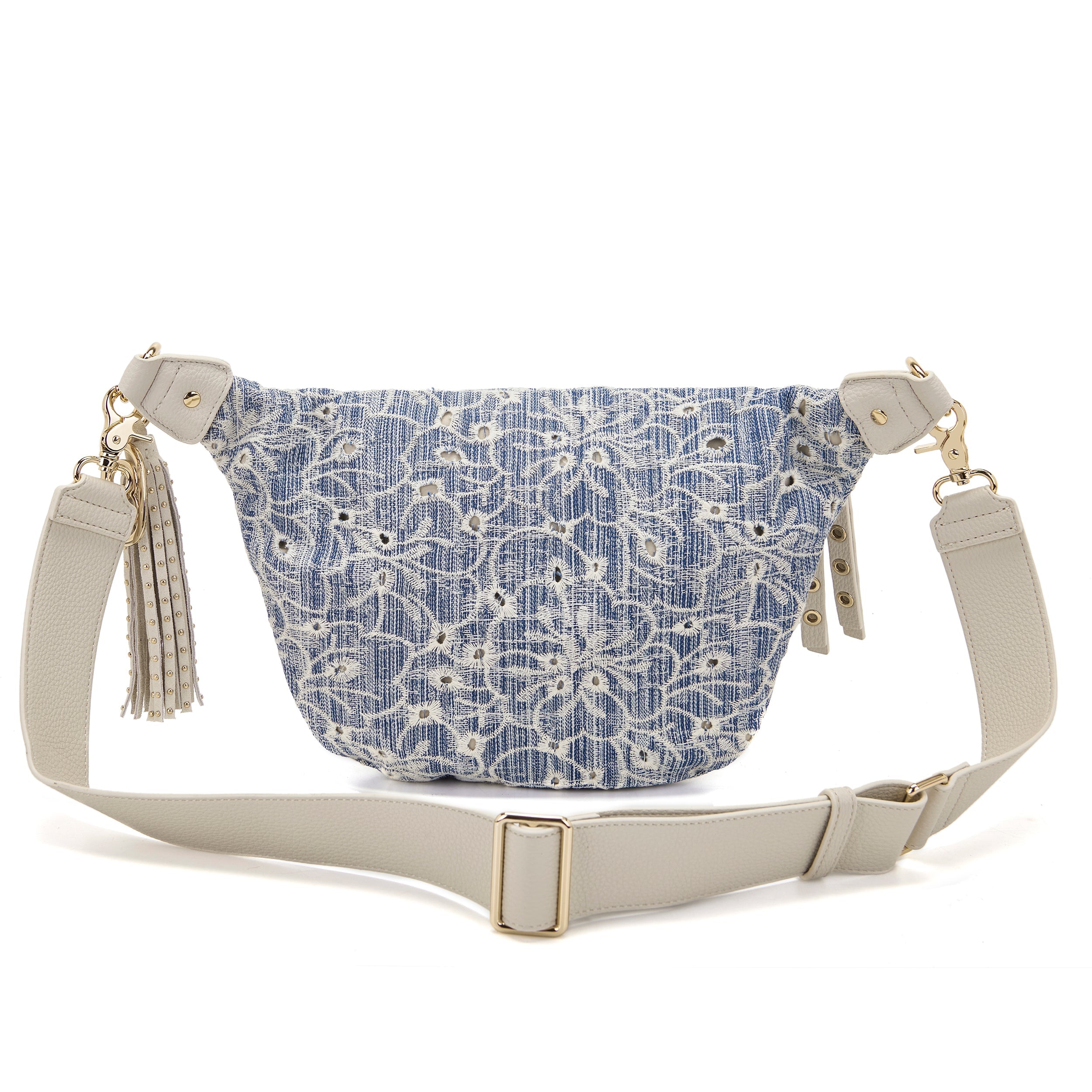 La Carrie Romantic sac banane jeans 34 cm brodé