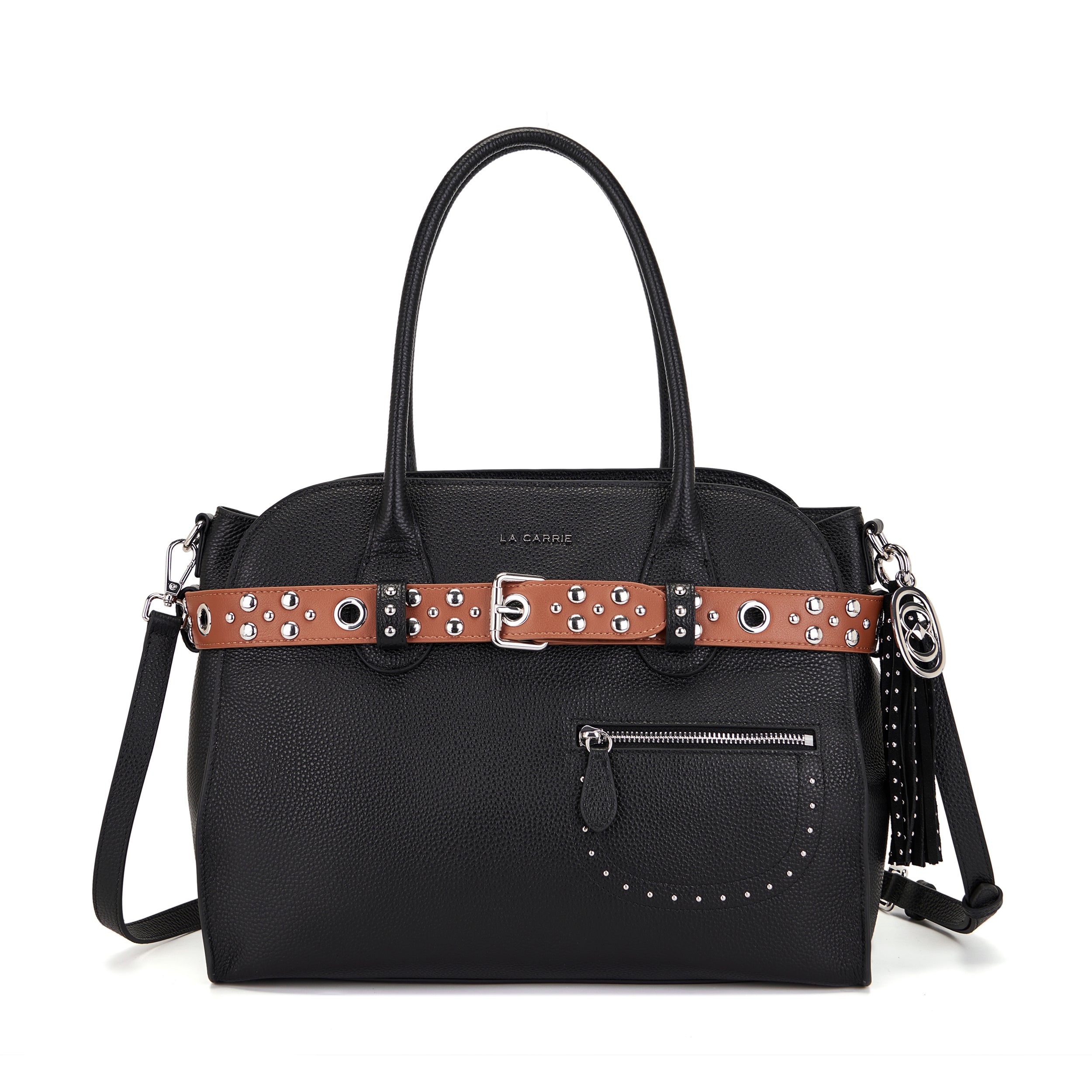 La Carrie Backdoor sac shopping noir PU 35x15x27 cm