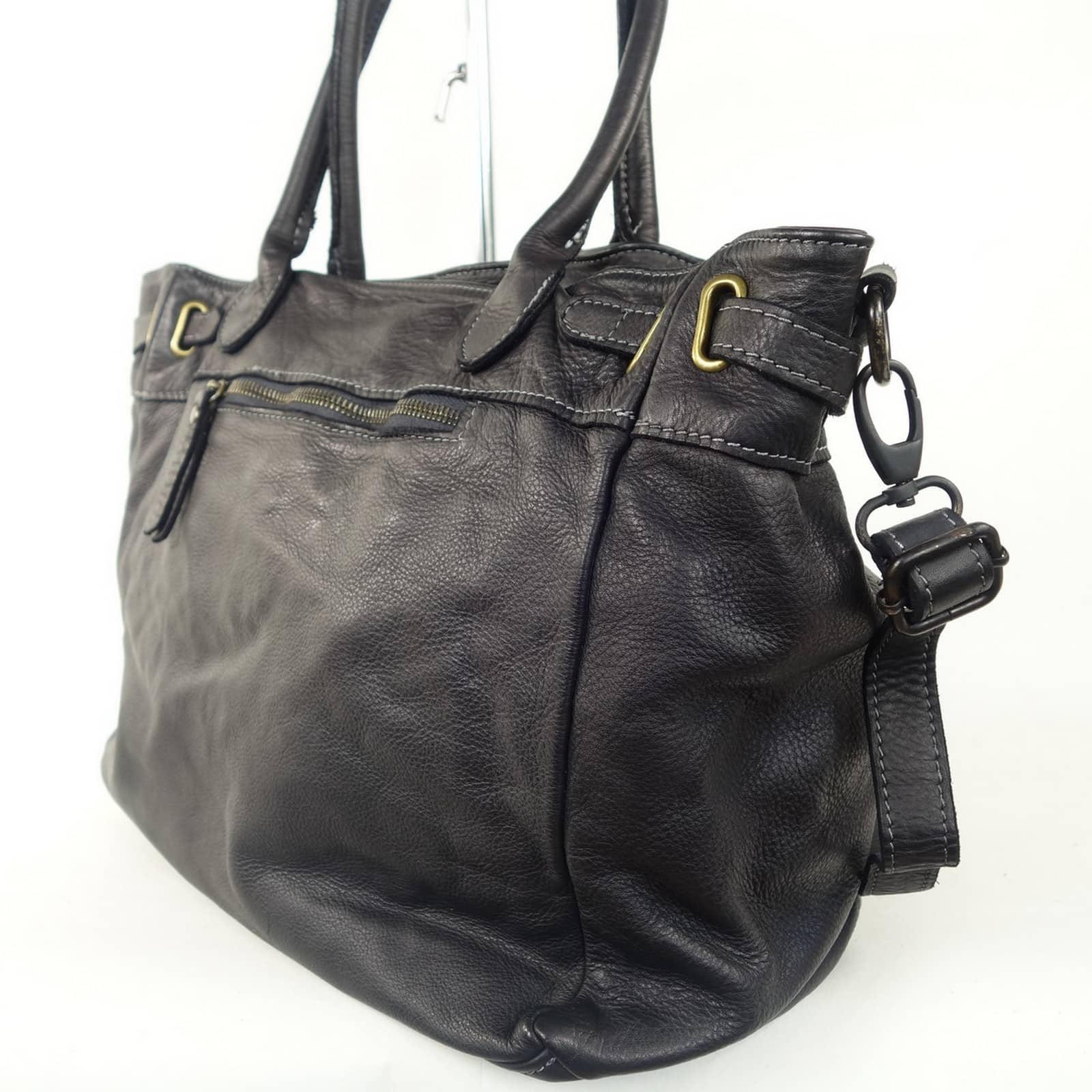 Collection Esprit Cuir MATILDA grand sac cuir noir vintage