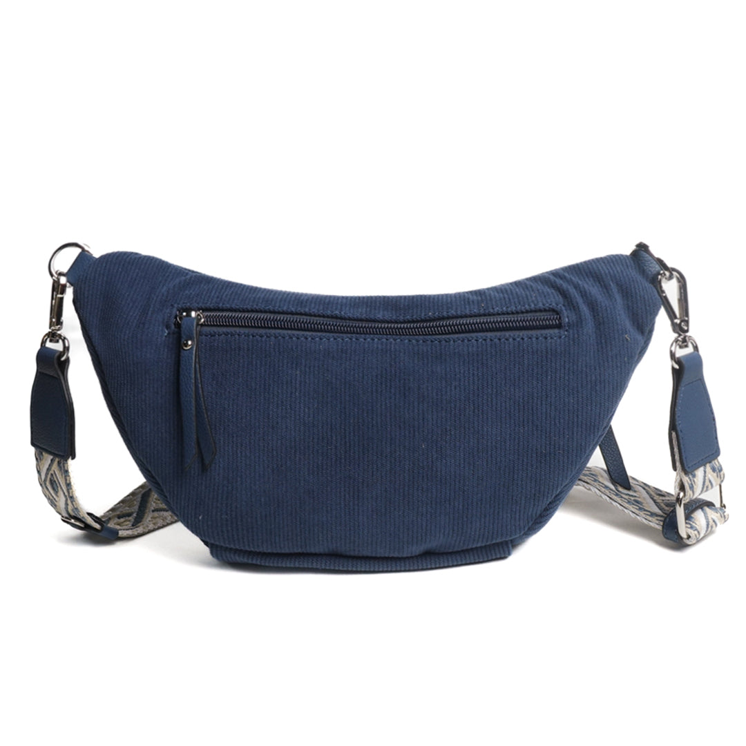 Mac Alyster Velours sac banane double poche bleu