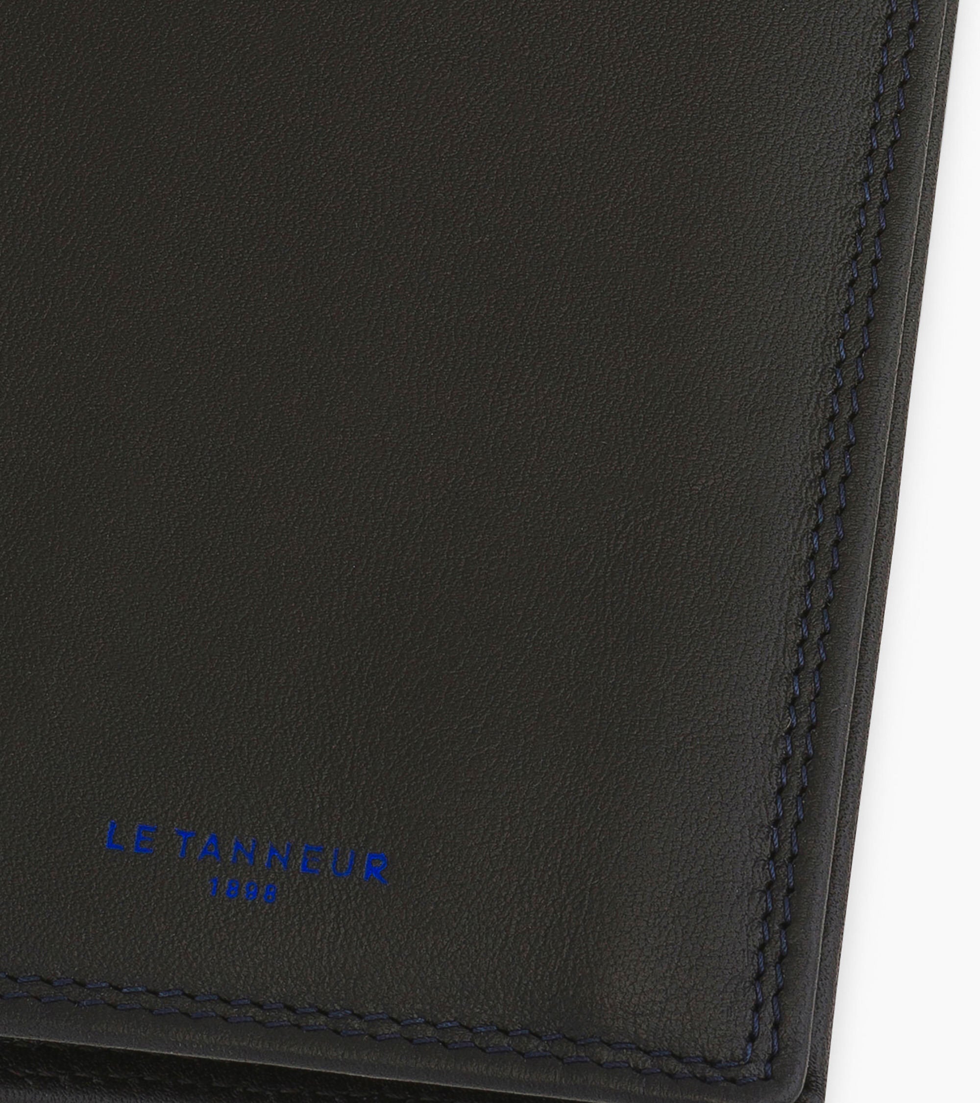 Le Tanneur Martin petit portefeuille vertical zippé cuir noir