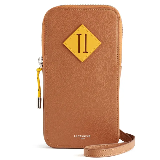 Le Tanneur Nathan Pochette Téléphone Cuir Grainé Zippée