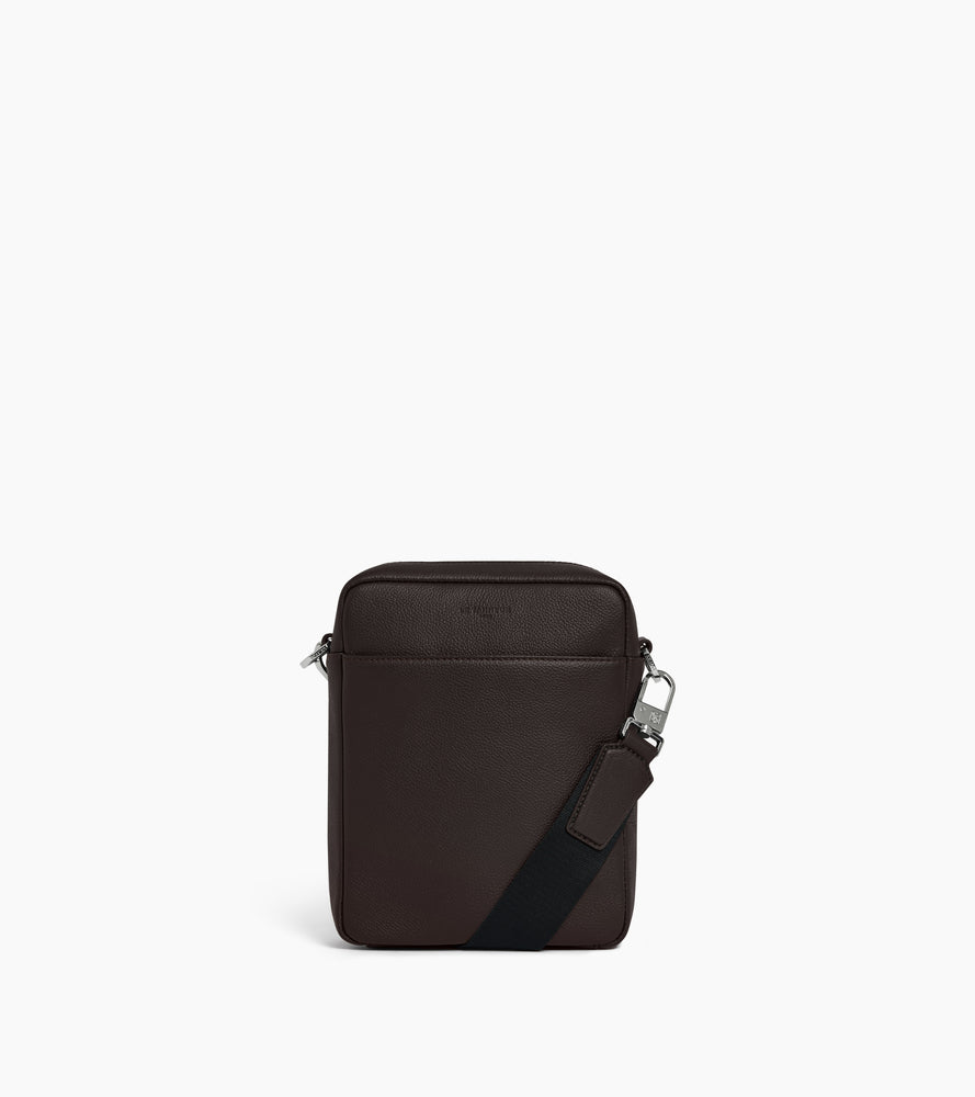 Le Tanneur Marceau petite sacoche cuir grainé marron café