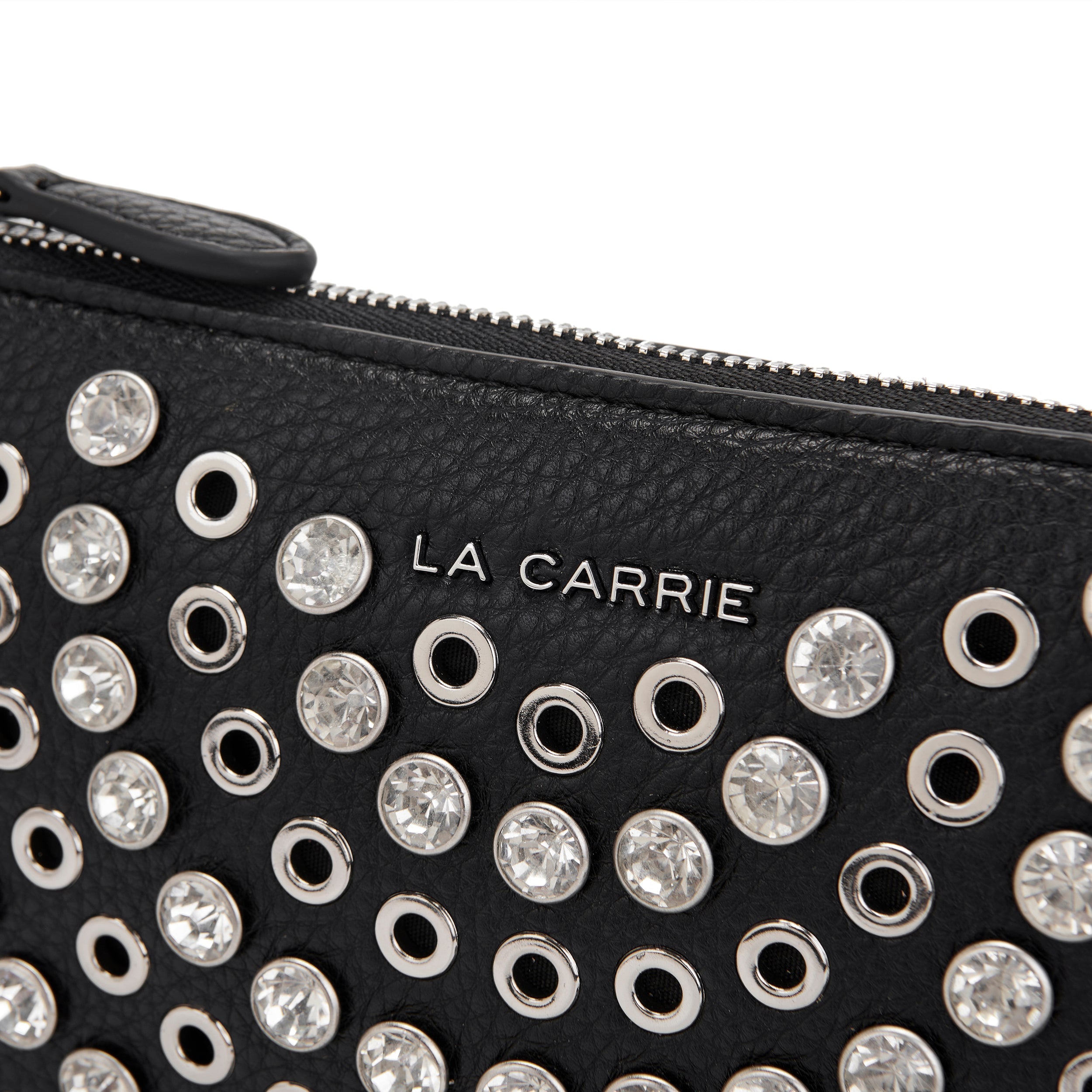 La Carrie Bag Andromeda portefeuille chaîne noir strass