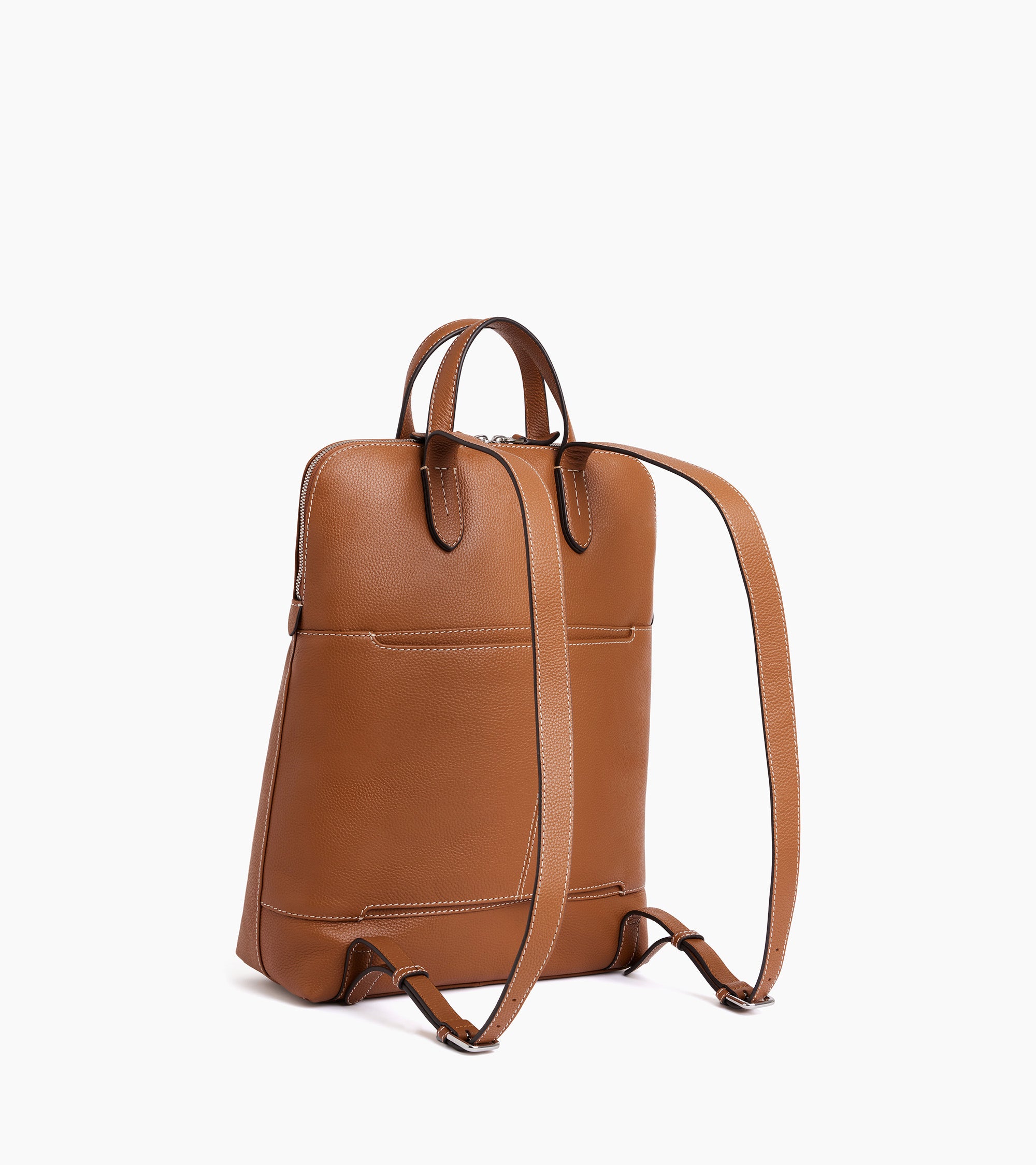 Le Tanneur Sophie sac à dos cuir grainé marron 16"