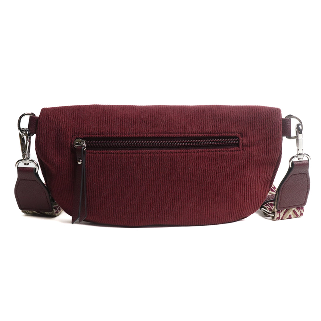 MAC ALYSTER Velours sac banane noir velours côtelé
