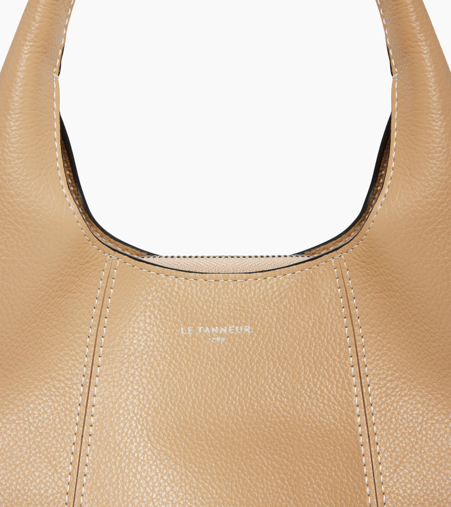 Le Tanneur Juliette petit sac main cuir grainé Desert