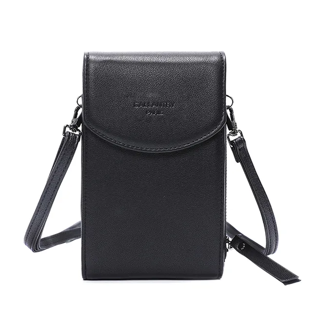 Gallantry Sacs Bandoulière Pochette Smartphone Noir Simili Cuir 11x18cm