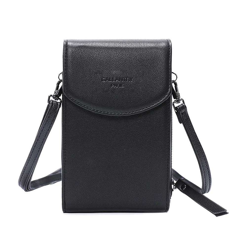 Gallantry Sacs Bandoulière Pochette Smartphone Noir Simili Cuir 11x18cm