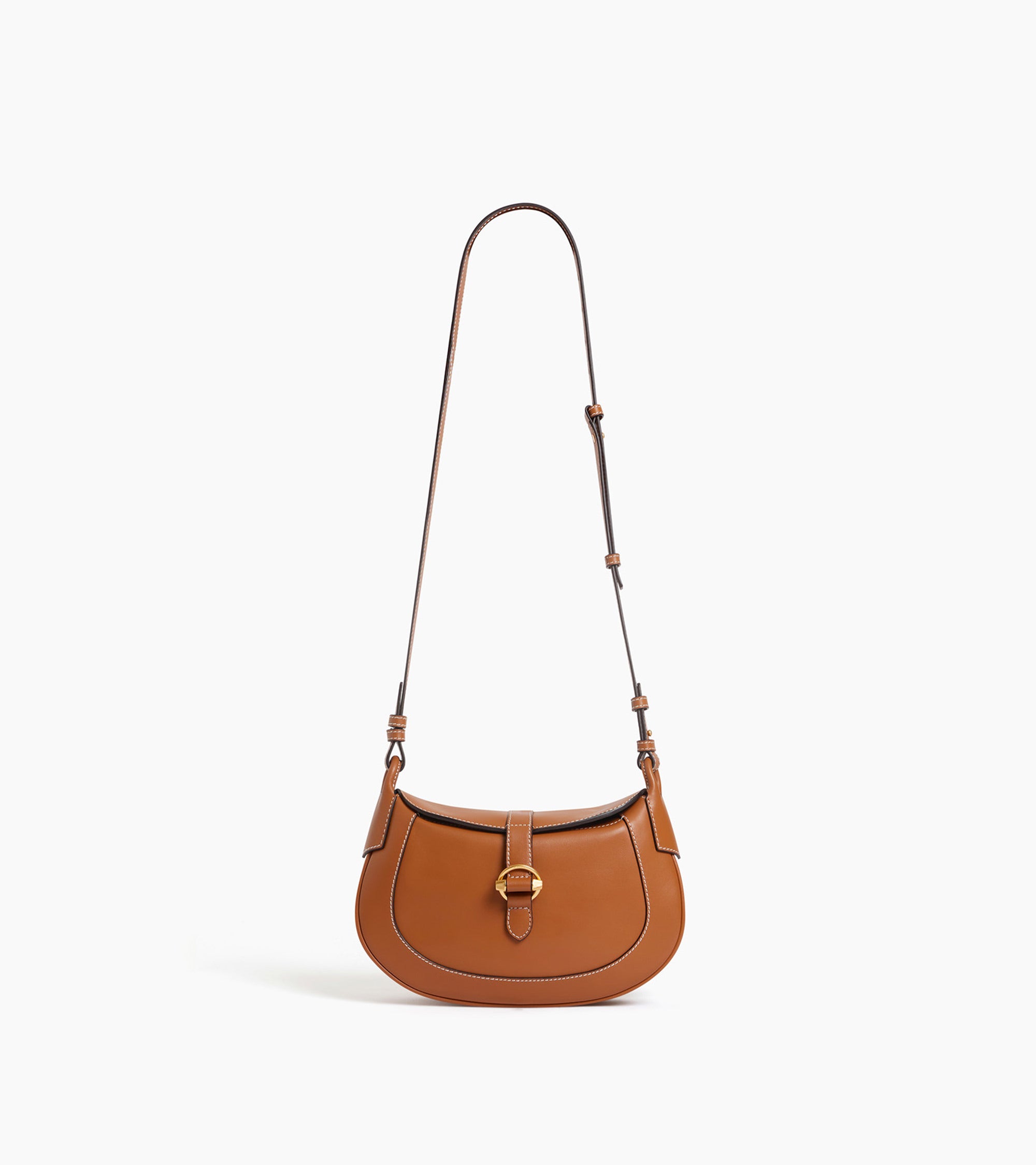 Le Tanneur Pia petit sac bandoulière cuir lisse Tan