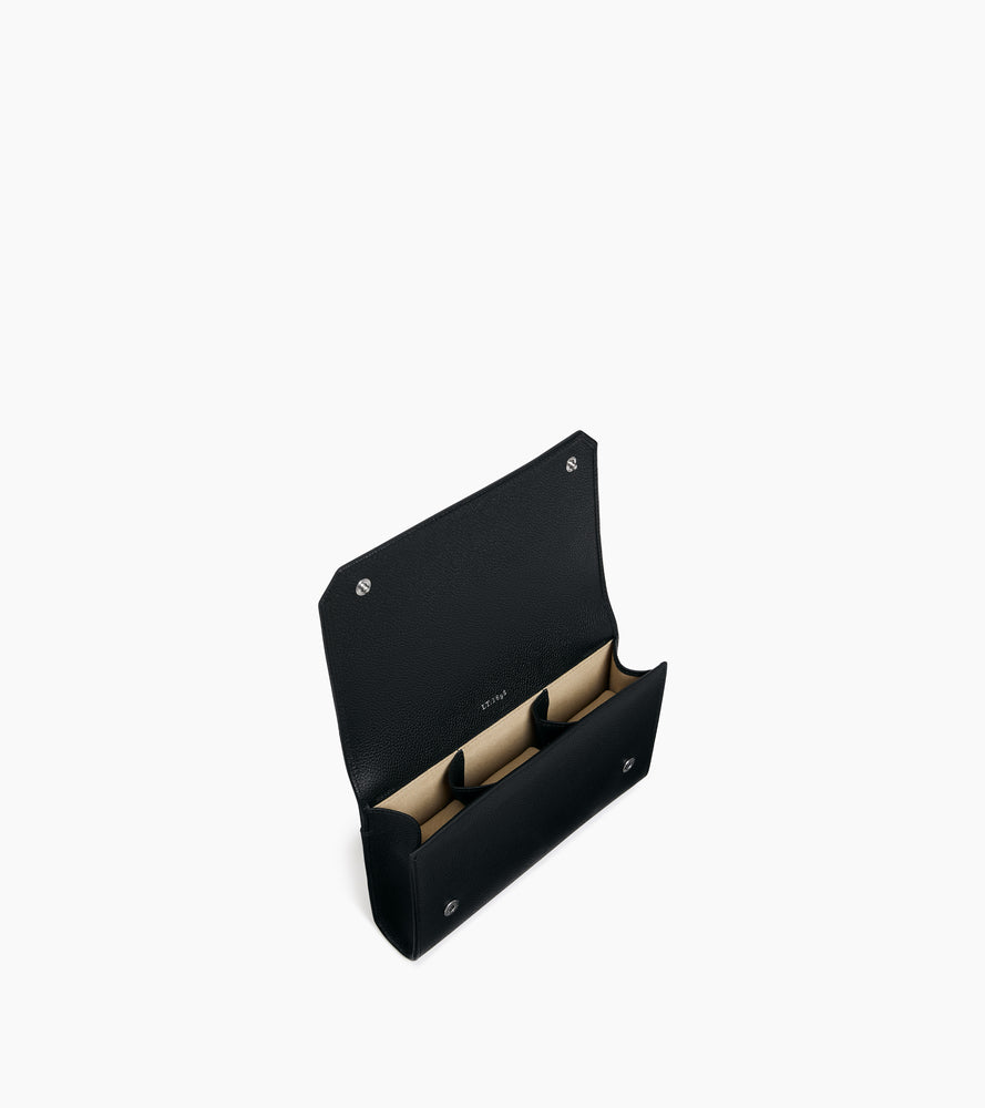 Le Tanneur Luggage coffret 3 montres voyage cuir Noir