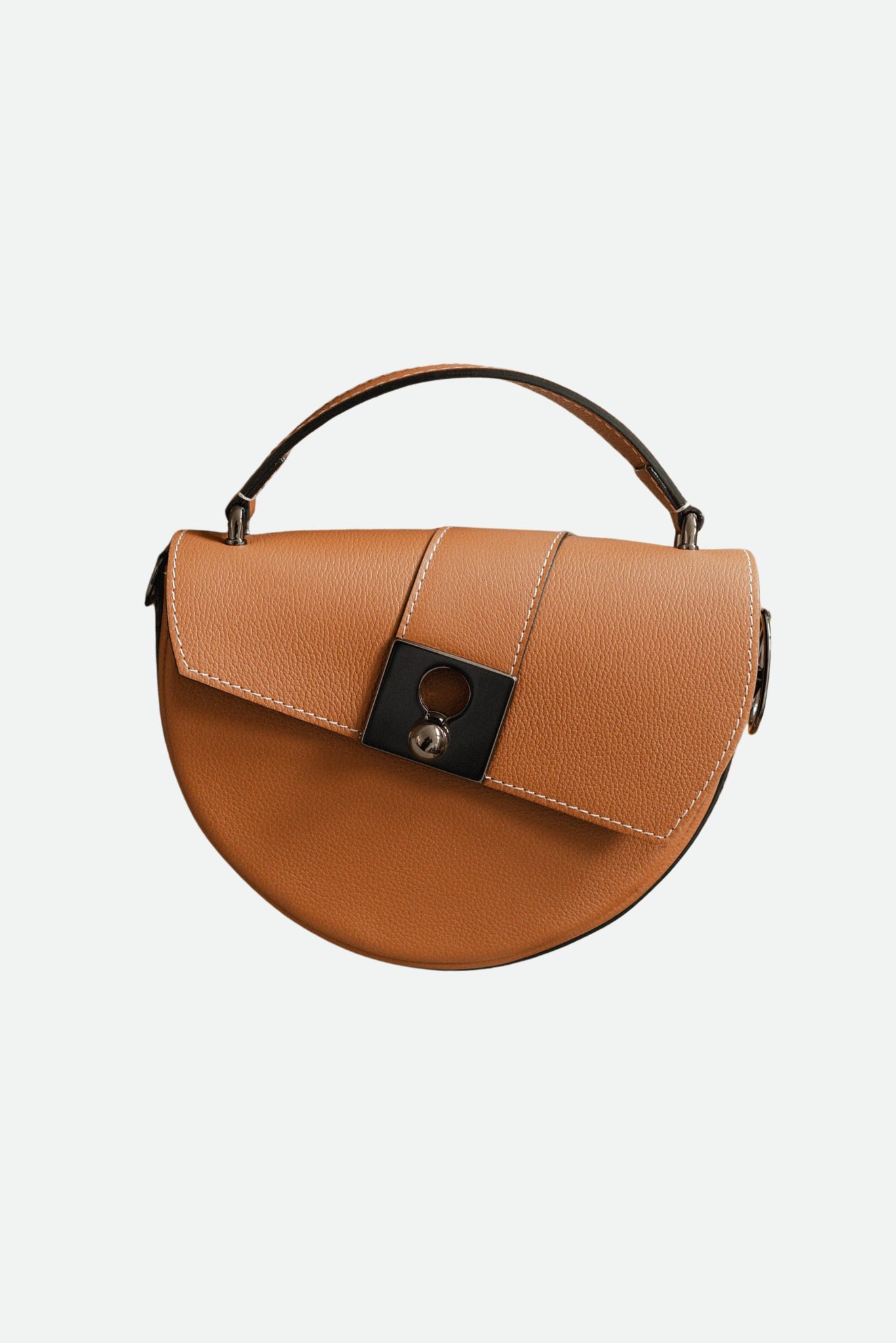 Nodie's Côme sac demi-lune cuir camel grainé petit