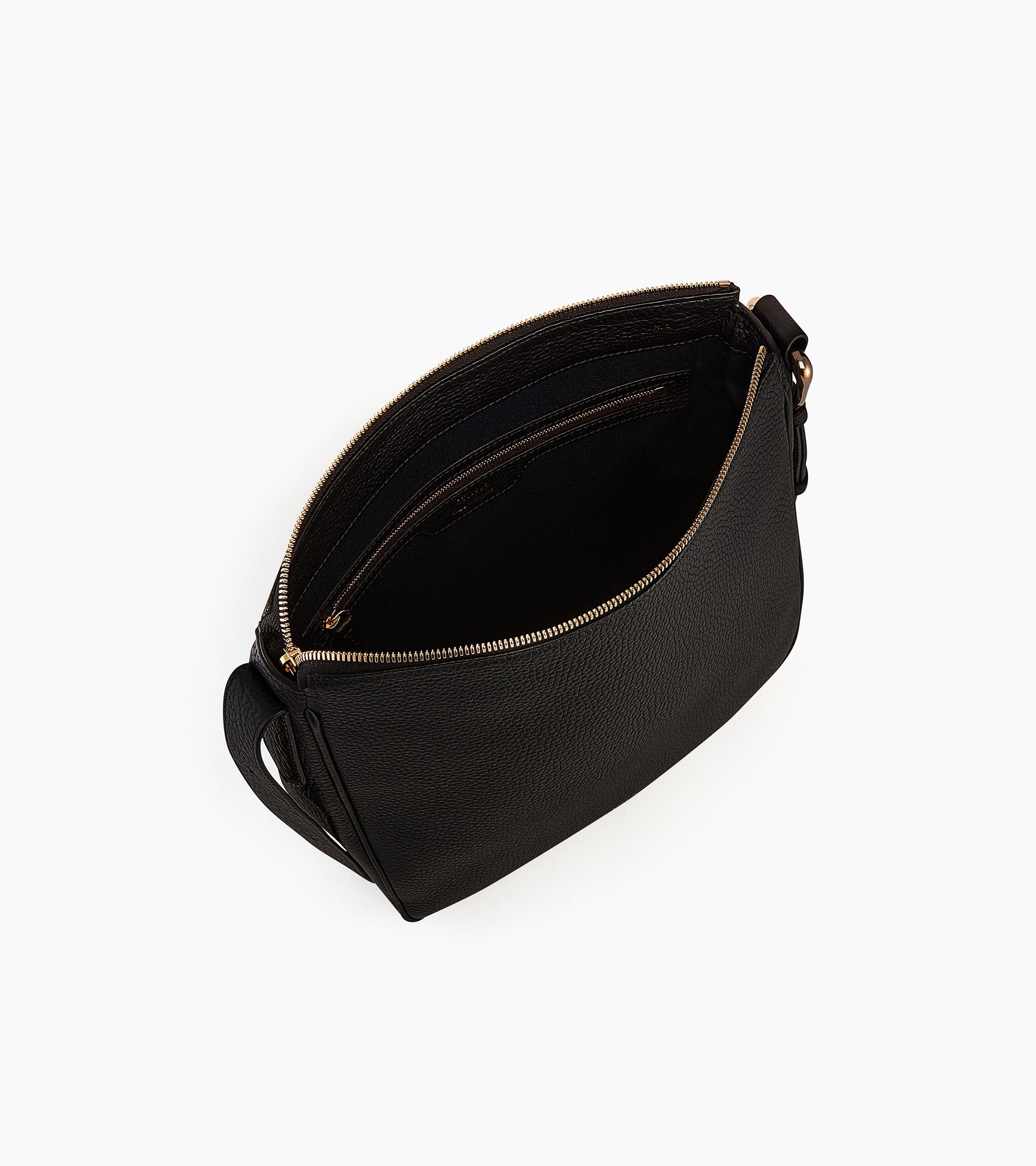 Le Tanneur Madeleine sac hobo moyen cuir grainé noir