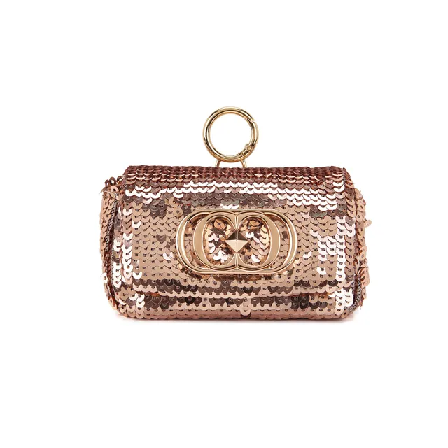 La Carrie Bag Charm mini sac paillettes copper 11x4x7cm