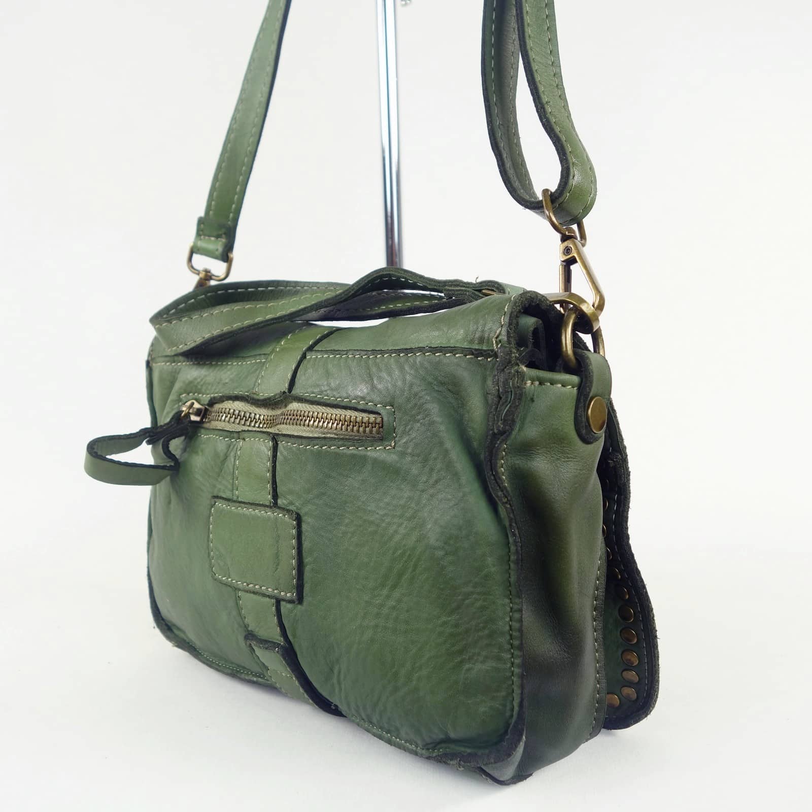 Collection Esprit Cuir Gena mini sac bandoulière cuir vert femme