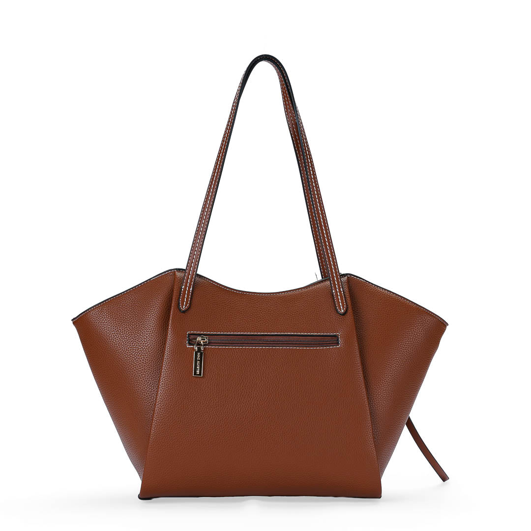 MAC ALYSTER ALTO Sac cabas Marron Cognac grand trapèze