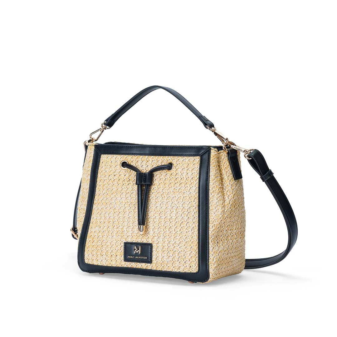 MAC ALYSTER Venise sac trotteur Doré raphia 24,5 cm