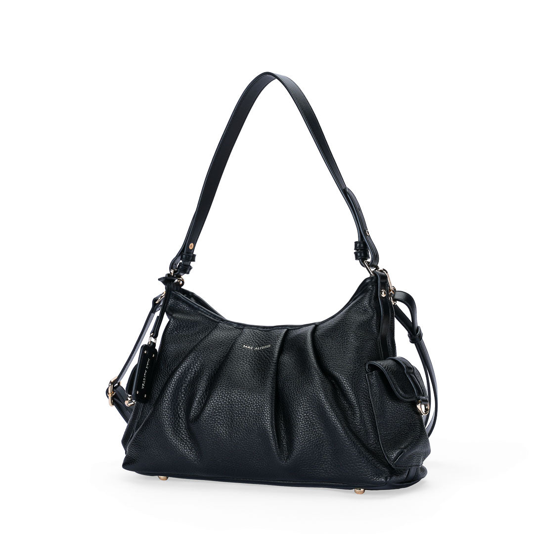 MAC ALYSTER Cold sac besace simili cuir noir