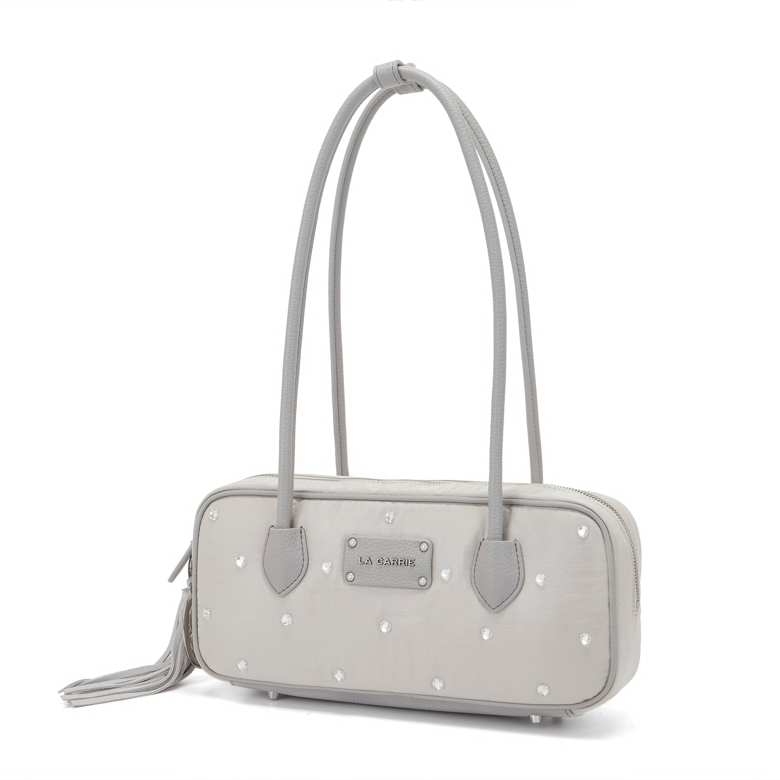 La Carrie Wrinkled sac à main nylon gris 30 cm