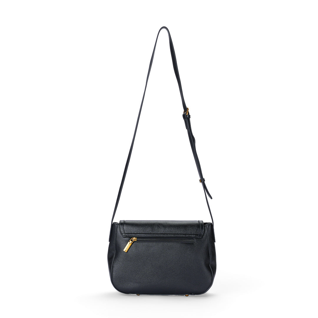 MAC ALYSTER LANORA sac rabat cuir Daim Cognac