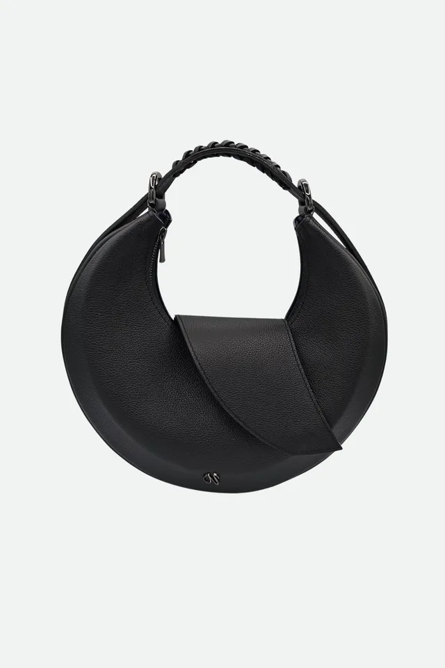 Nodie's Nouvelle Lune sac hobo cuir noir grainé