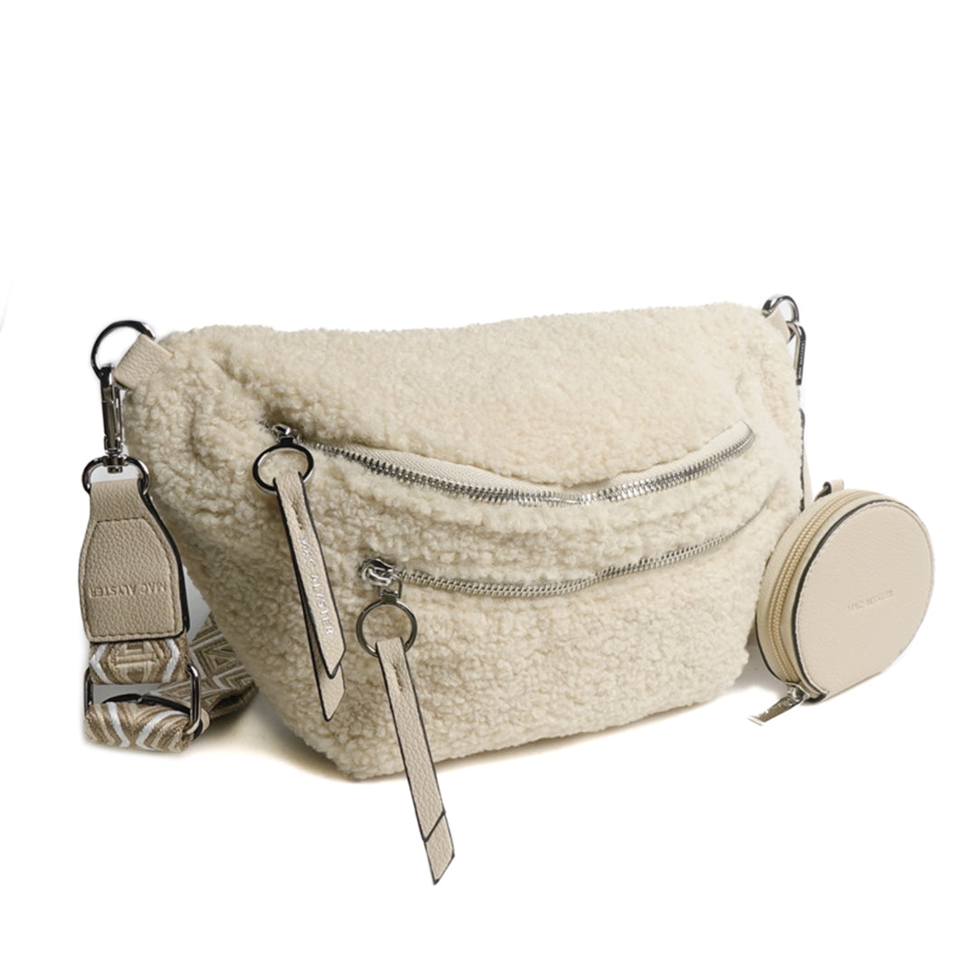 Mac Alyster Moumoute sac banane femme beige double poche