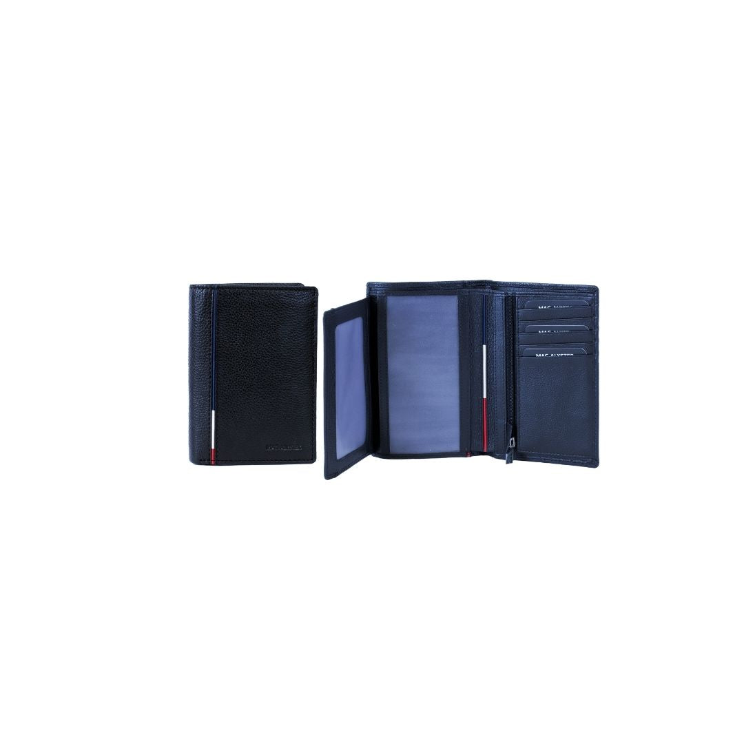 Mac Alyster Fleuron portefeuille 2 volets noir vertical