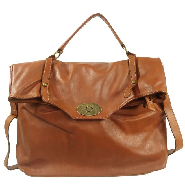 Collection Esprit Cuir BASTIEN grand sac à main XL marron cuir