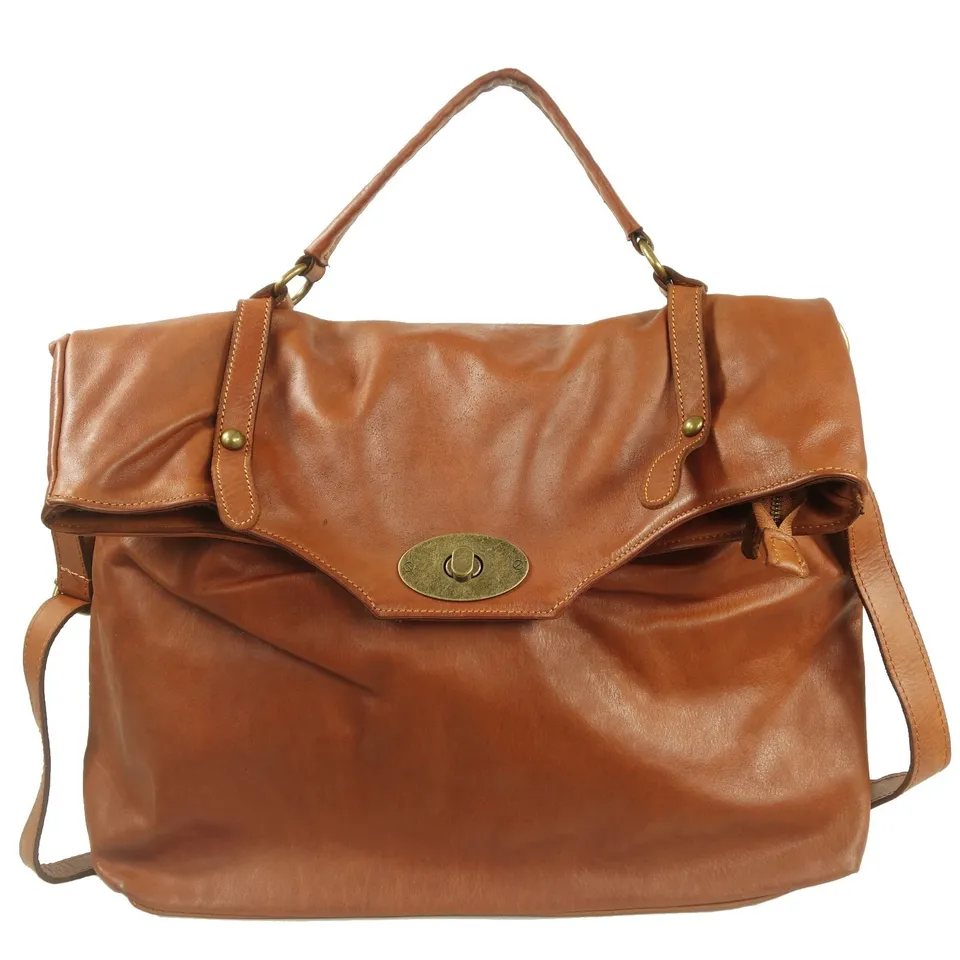 Collection Esprit Cuir BASTIEN grand sac à main XL marron cuir