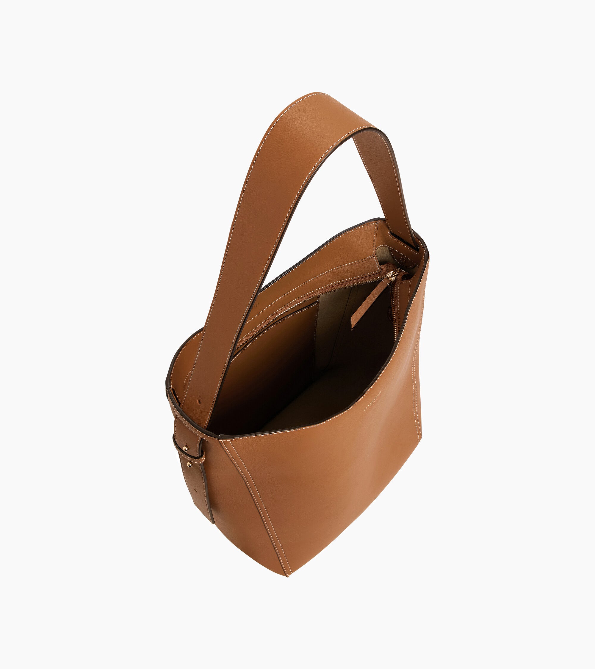 Le Tanneur Céleste Sac Hobo Moyen Cuir Lisse Tan Brown