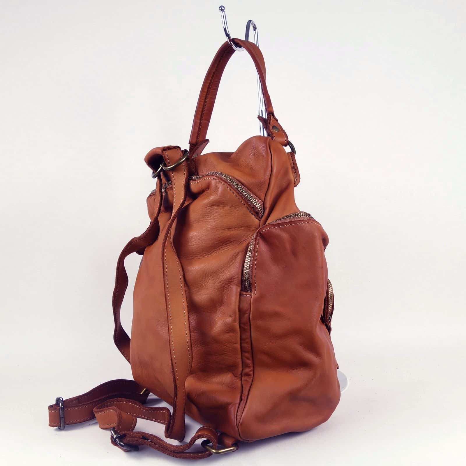 Collection Esprit Cuir MILO sac à dos cuir marron vintage femme
