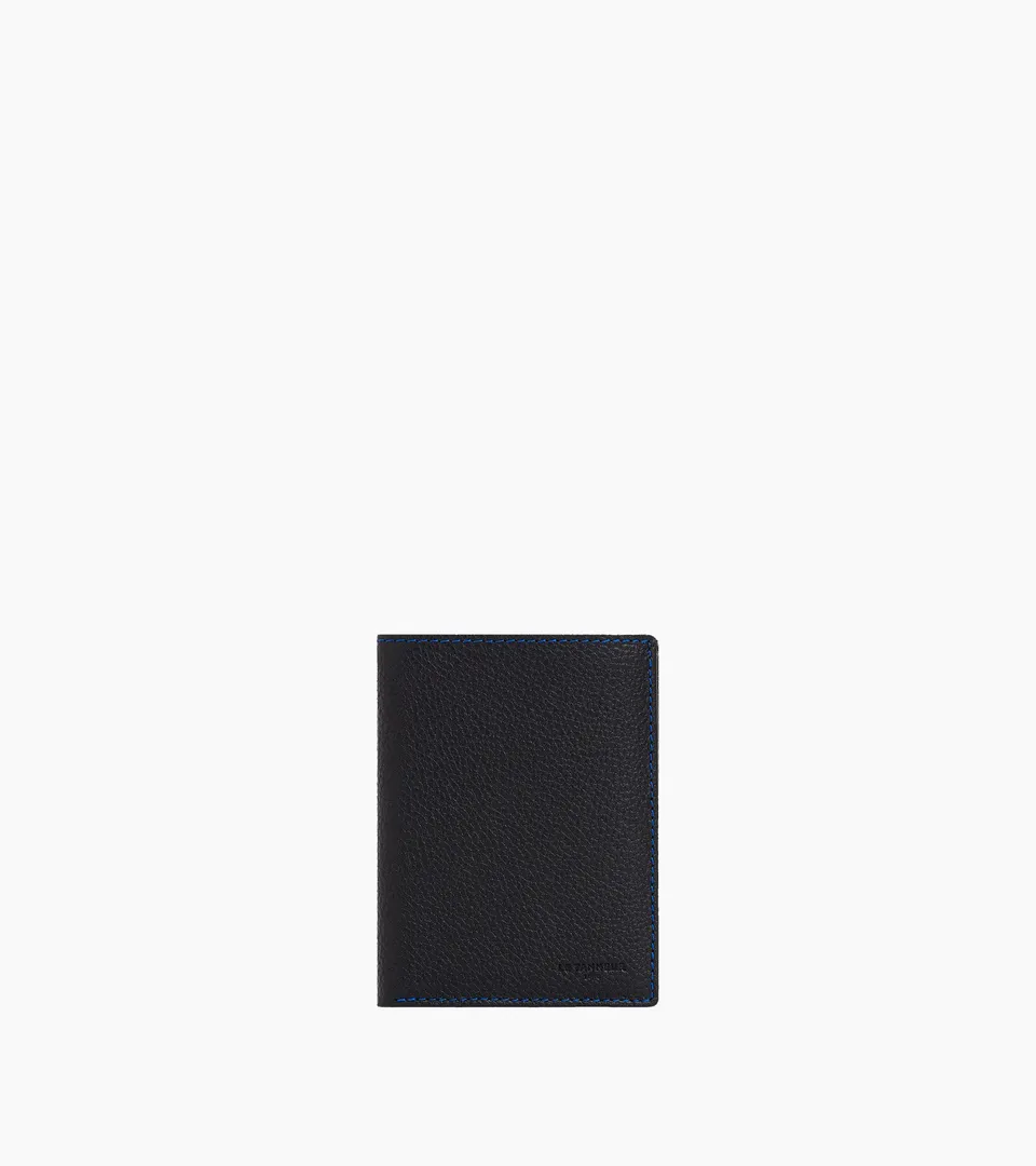 Le Tanneur Charles portefeuille vertical zippé noir cuir grainé