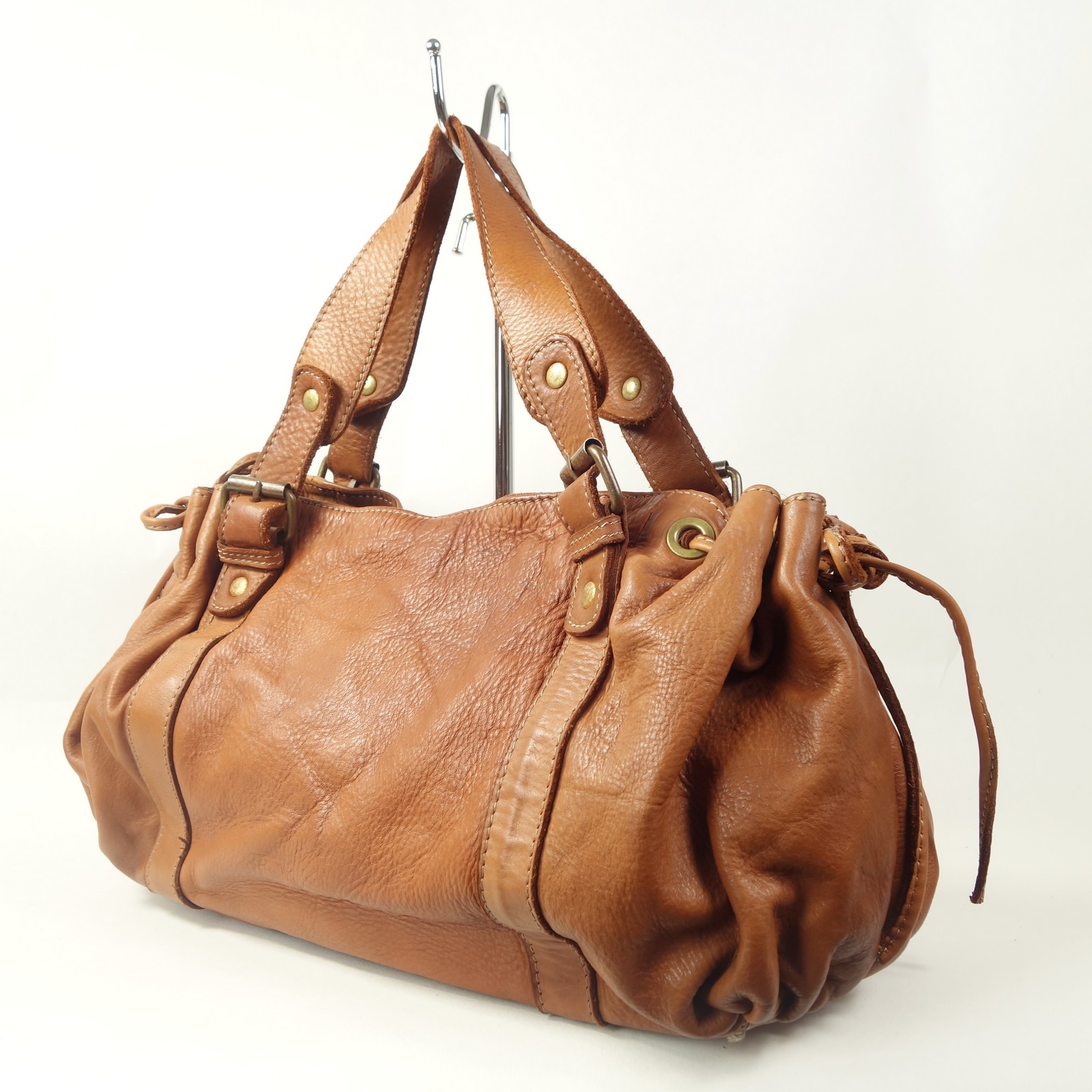 Esprit Cuir Violetta sac épaule cuir camel souple
