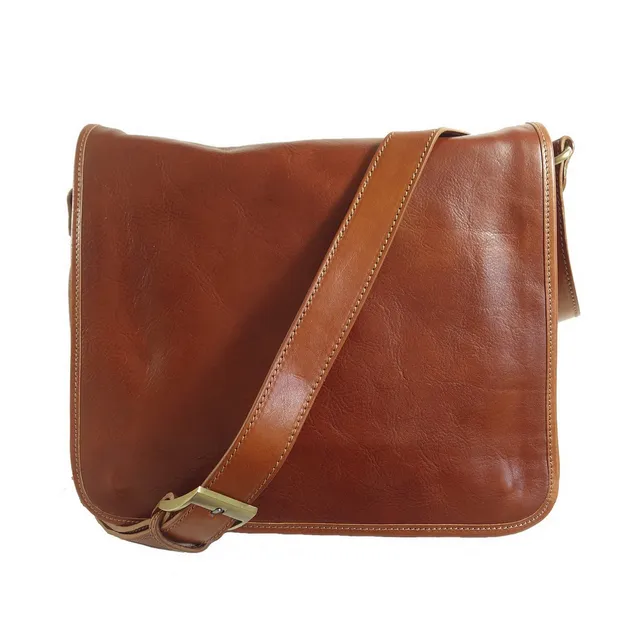 Collection Esprit Cuir MODENA besace cuir cognac femme