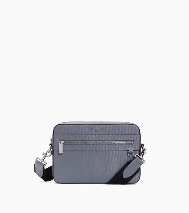 Le Tanneur Emile petite sacoche cuir bleu acier