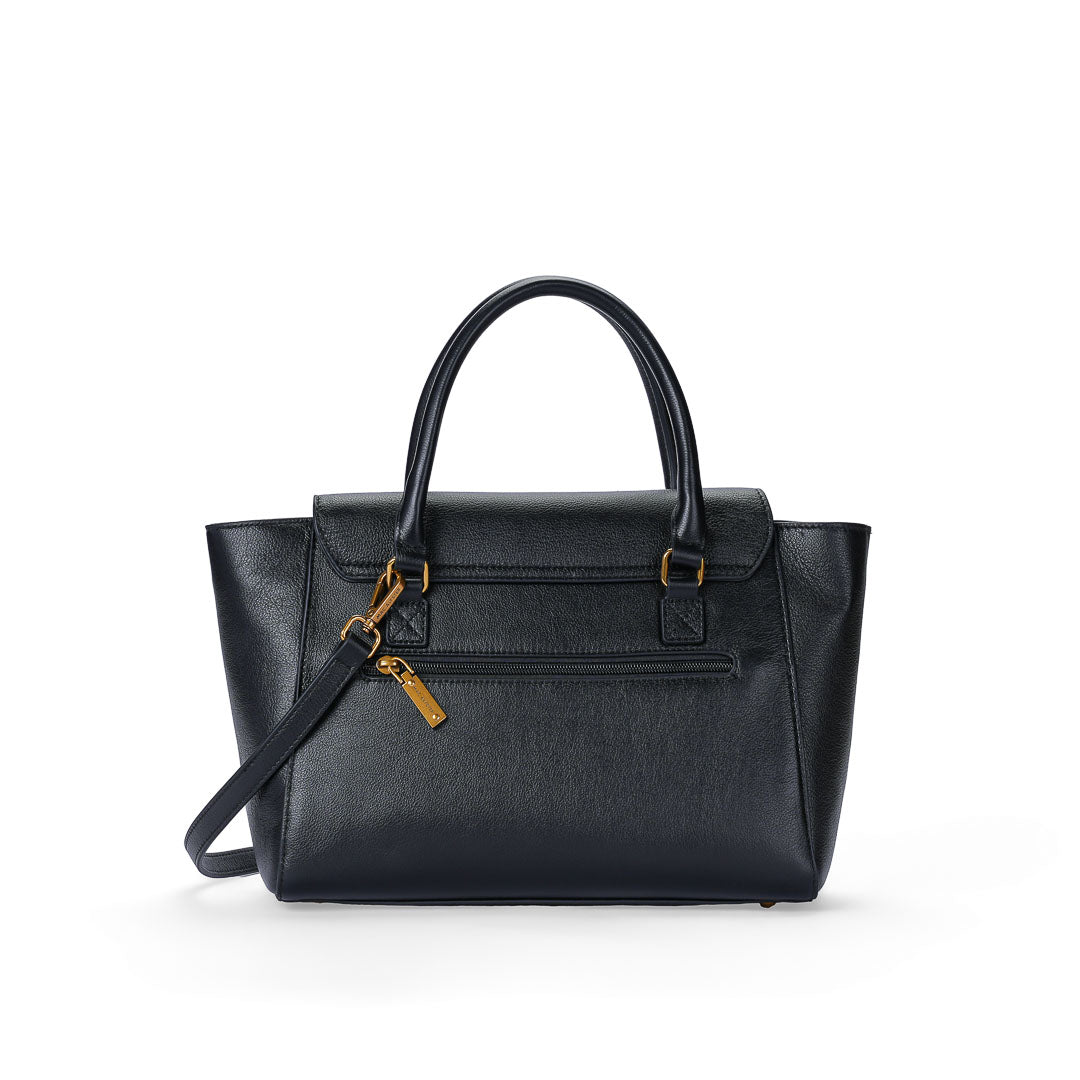 Mac Alyster Lanora Sac à main cuir Marron Chocolat porté main