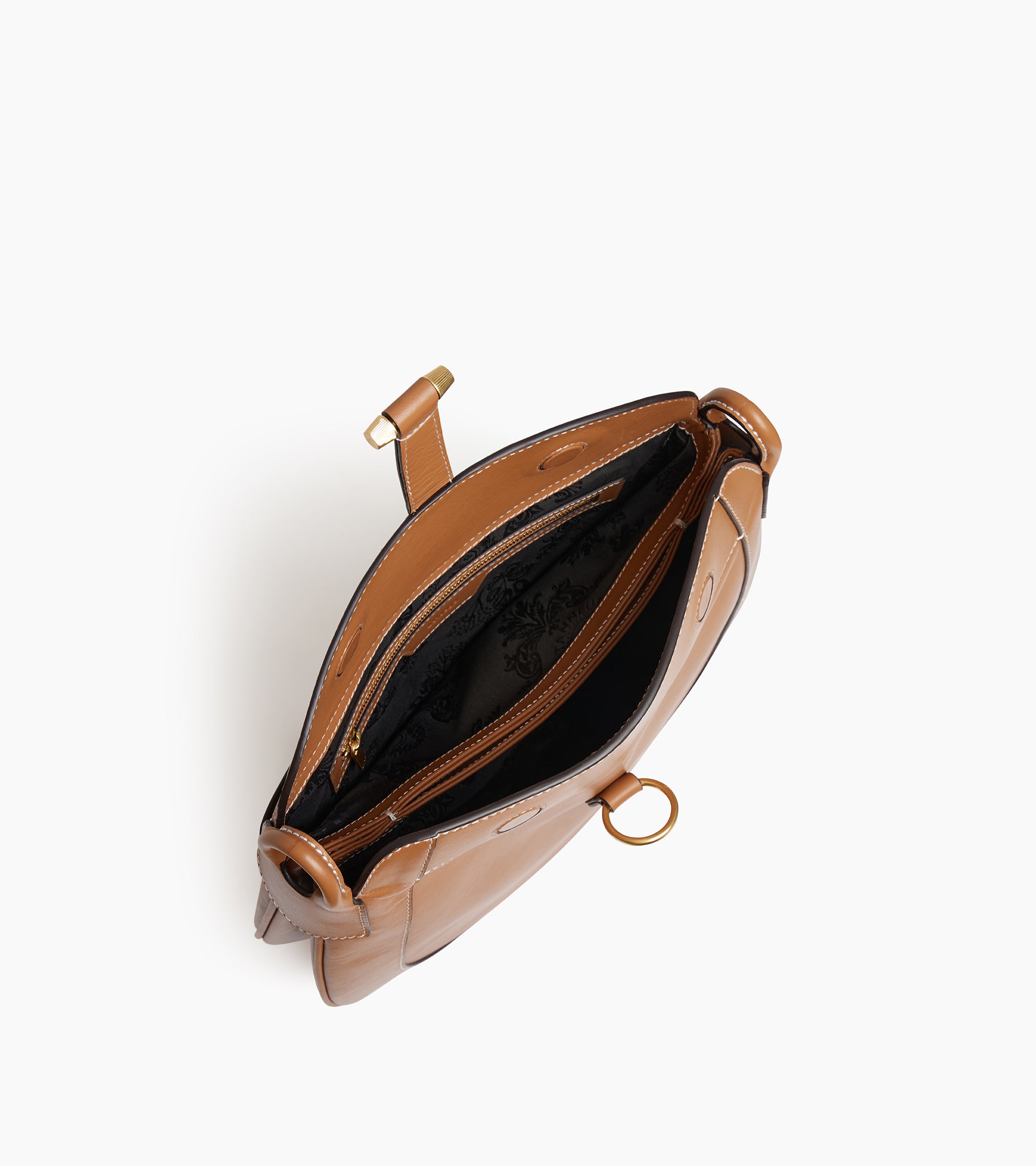 Le Tanneur Pia grand sac bandoulière cuir TAN marron
