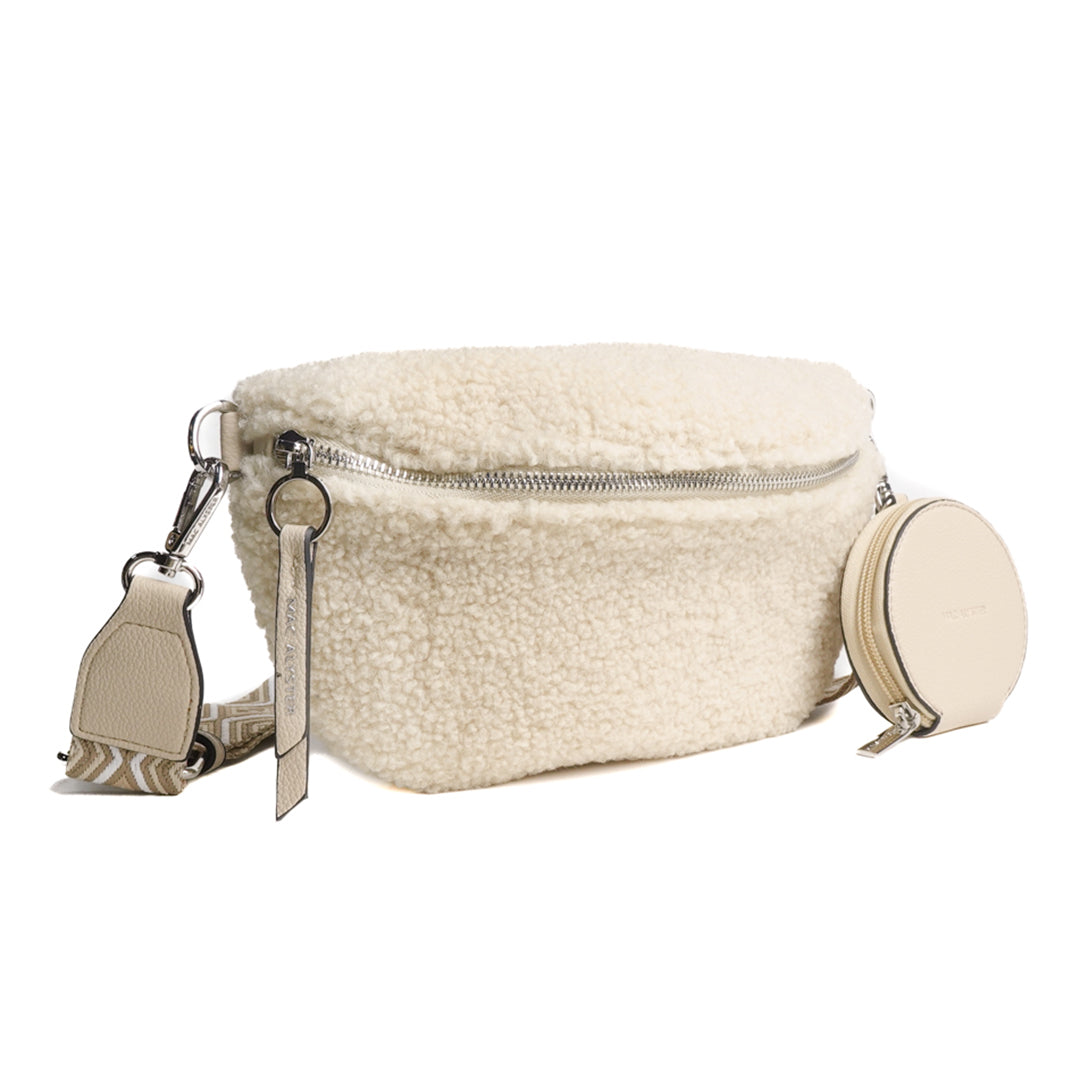 MAC ALYSTER Moumoute sac banane beige fausse fourrure