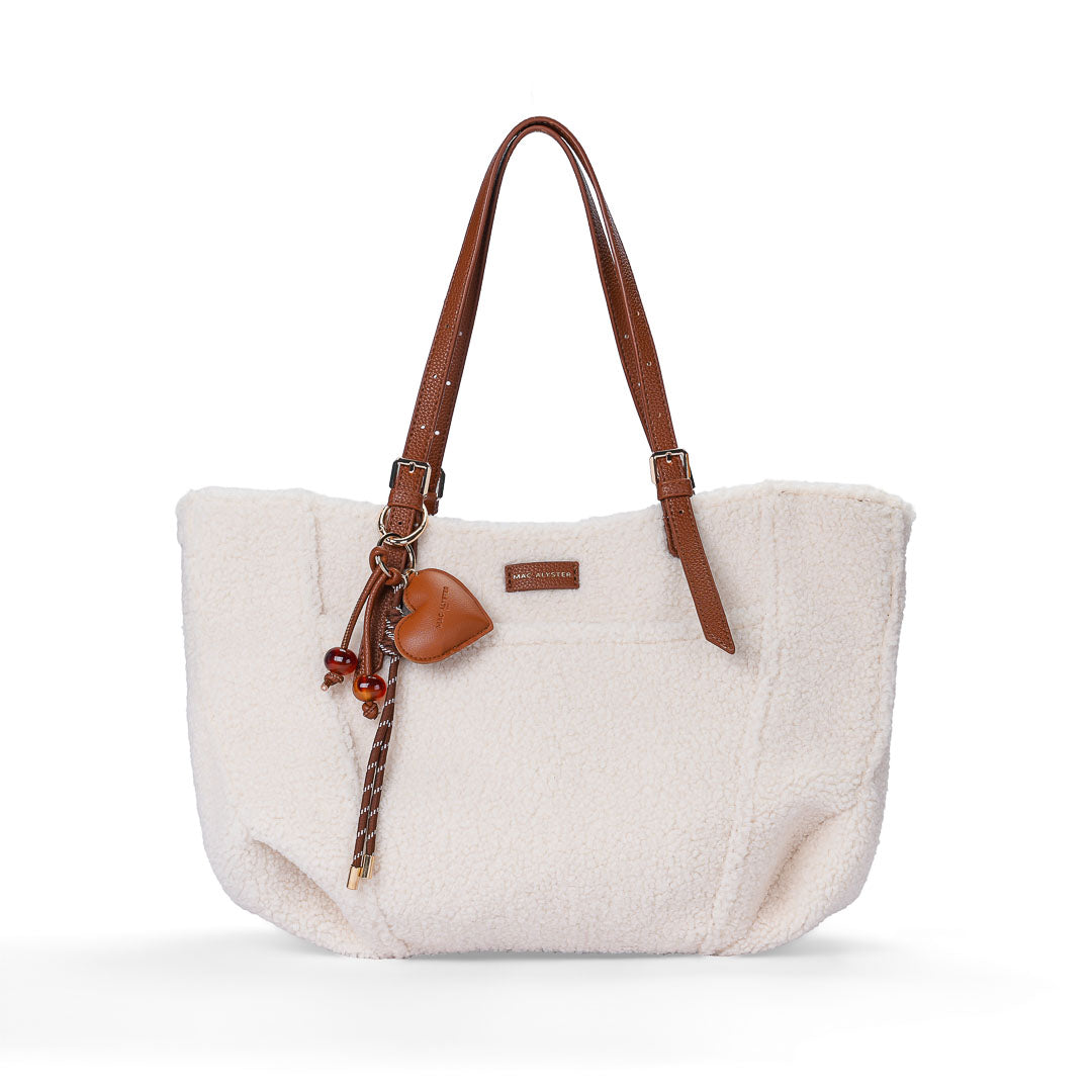 Mac Alyster Harmonia sac cabas moumoute cognac extensible
