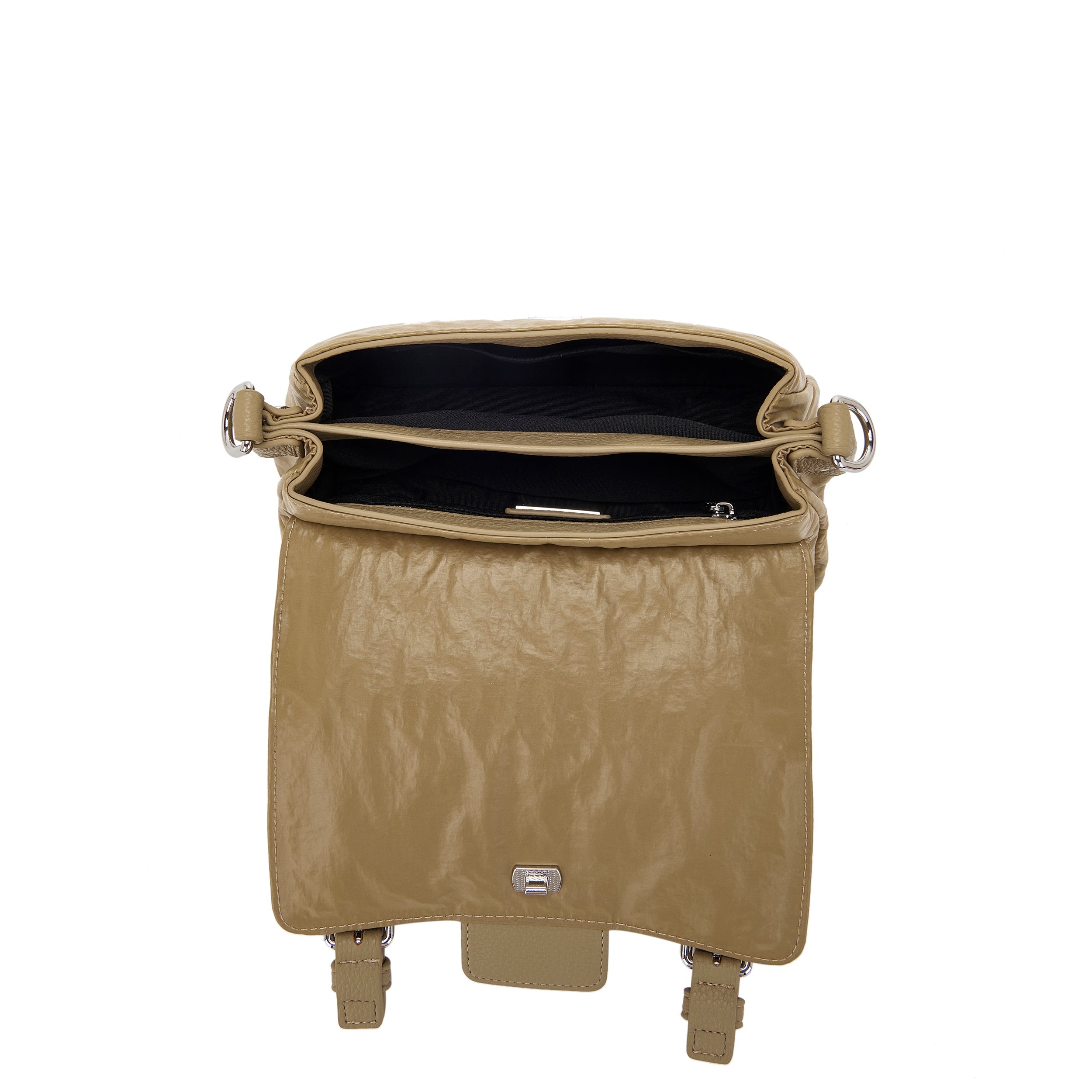 La Carrie Atena Wrinkled sac cabas BEIGE nylon