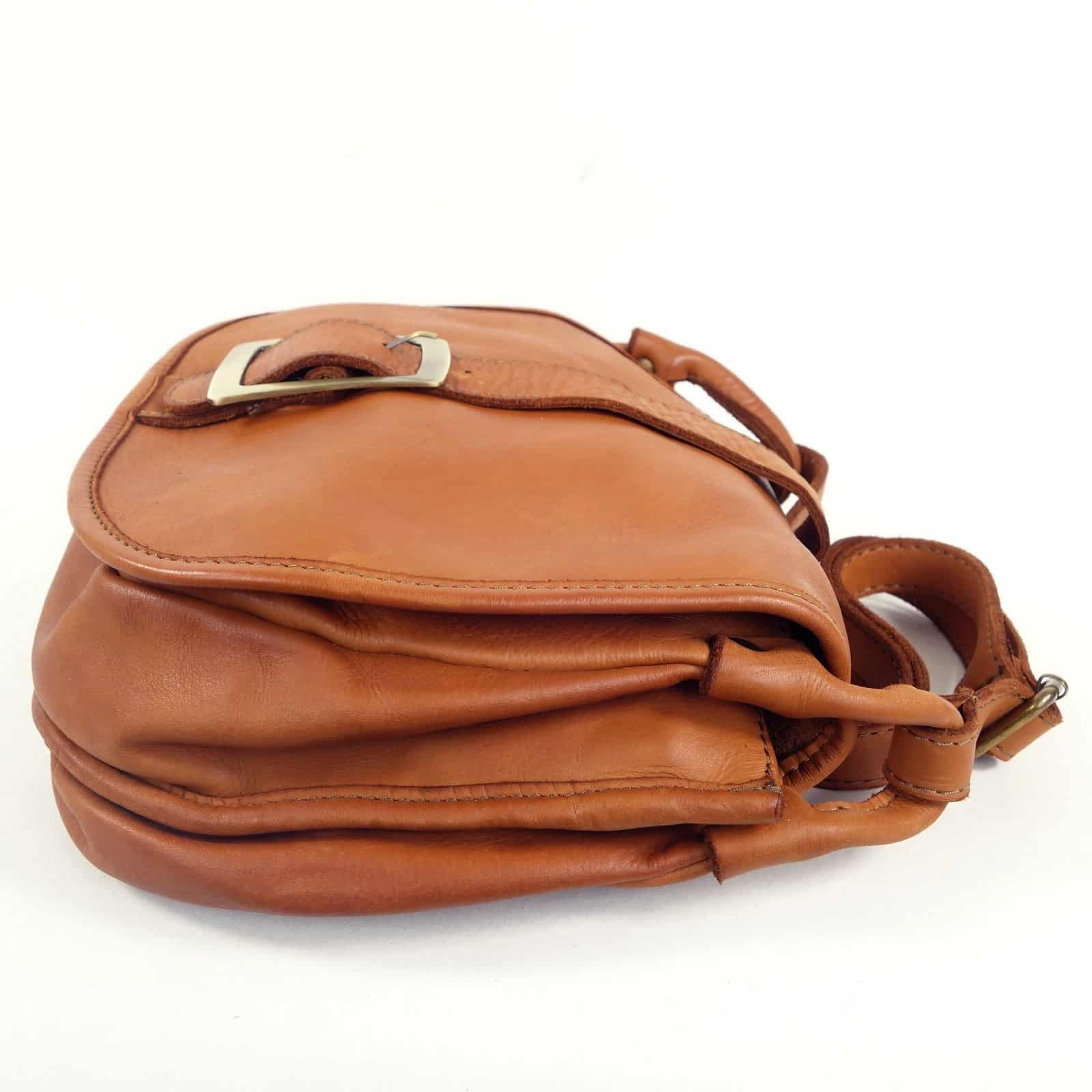 Collection Esprit Cuir Giulia besace cuir miel vintage femme