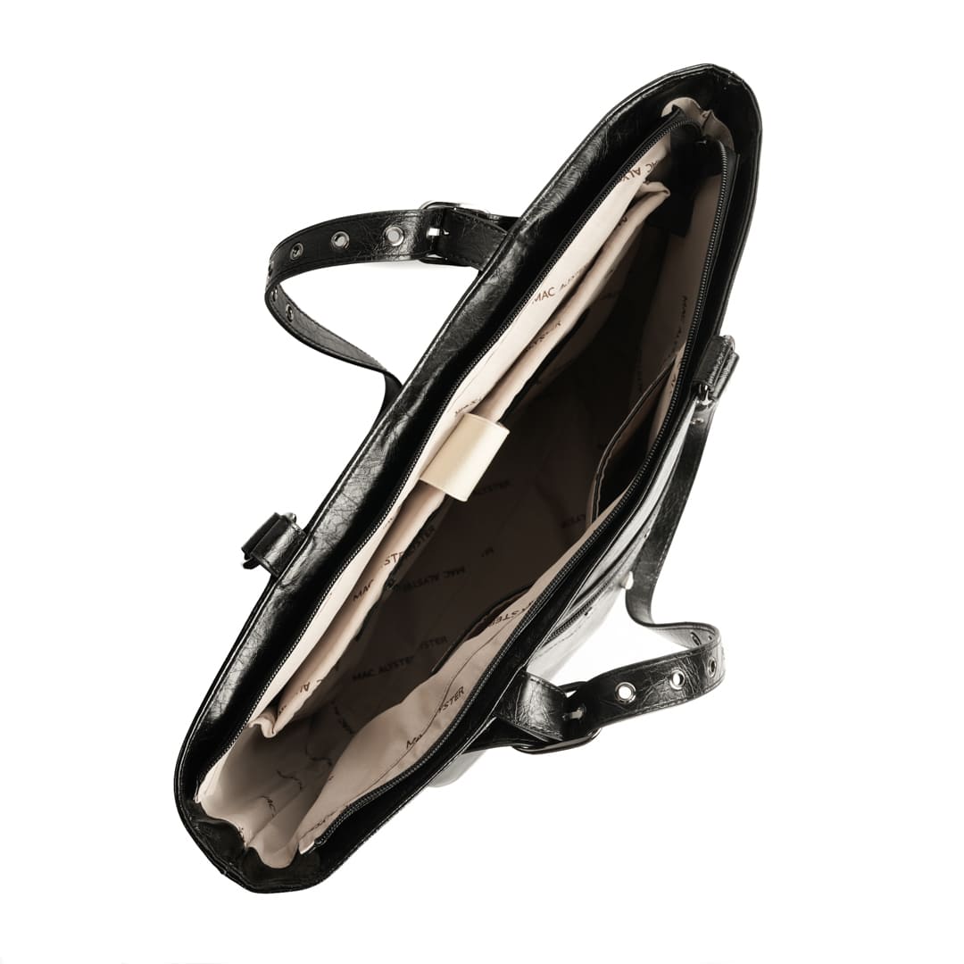 Mac Alyster Format A4 sac cabas Noir synthétique trapèze