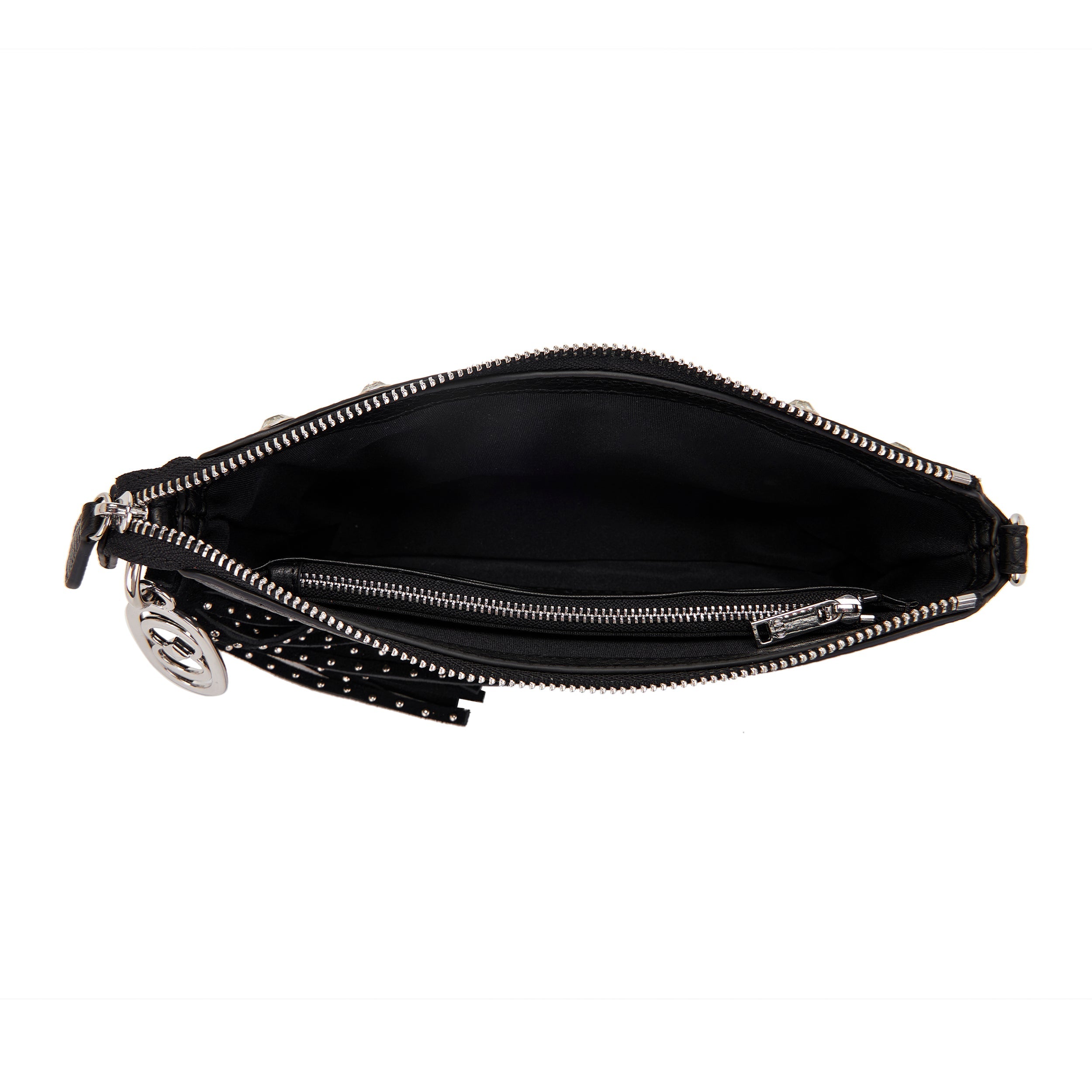 La Carrie Bag Andromeda portefeuille chaîne noir strass