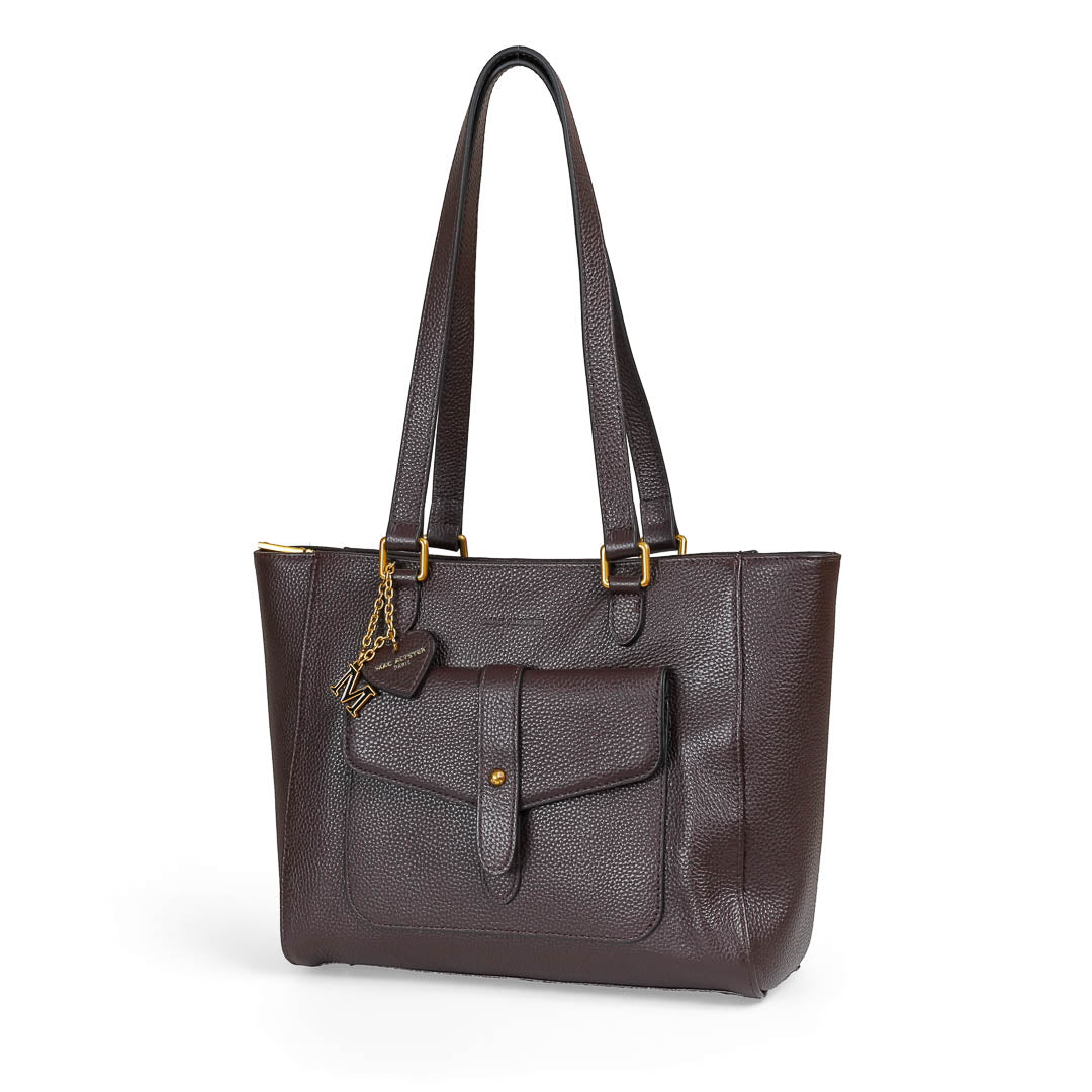 MAC ALYSTER Odalia grand sac cabas cuir marron cognac